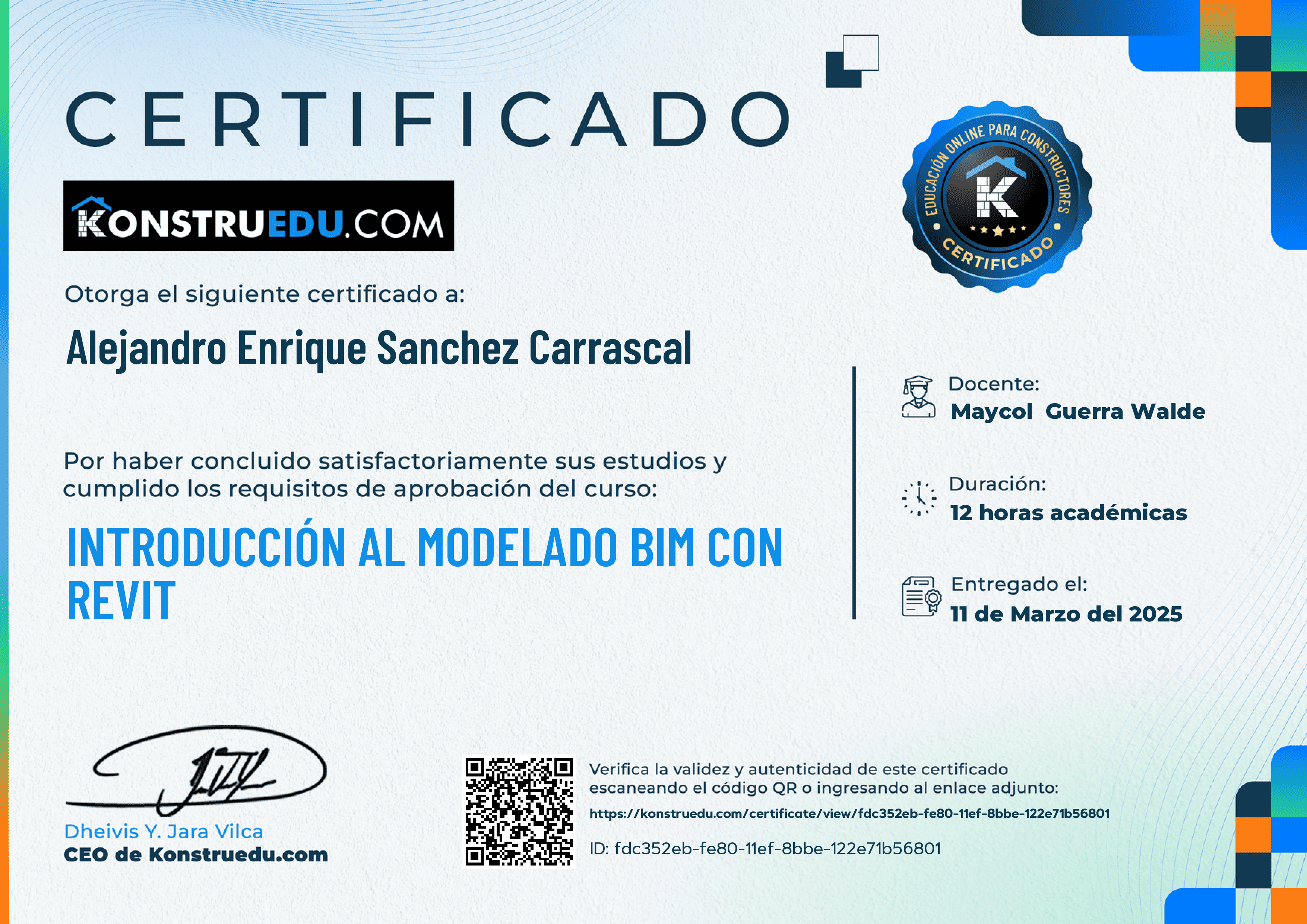 Credencial de Introducción al modelado BIM con Revit