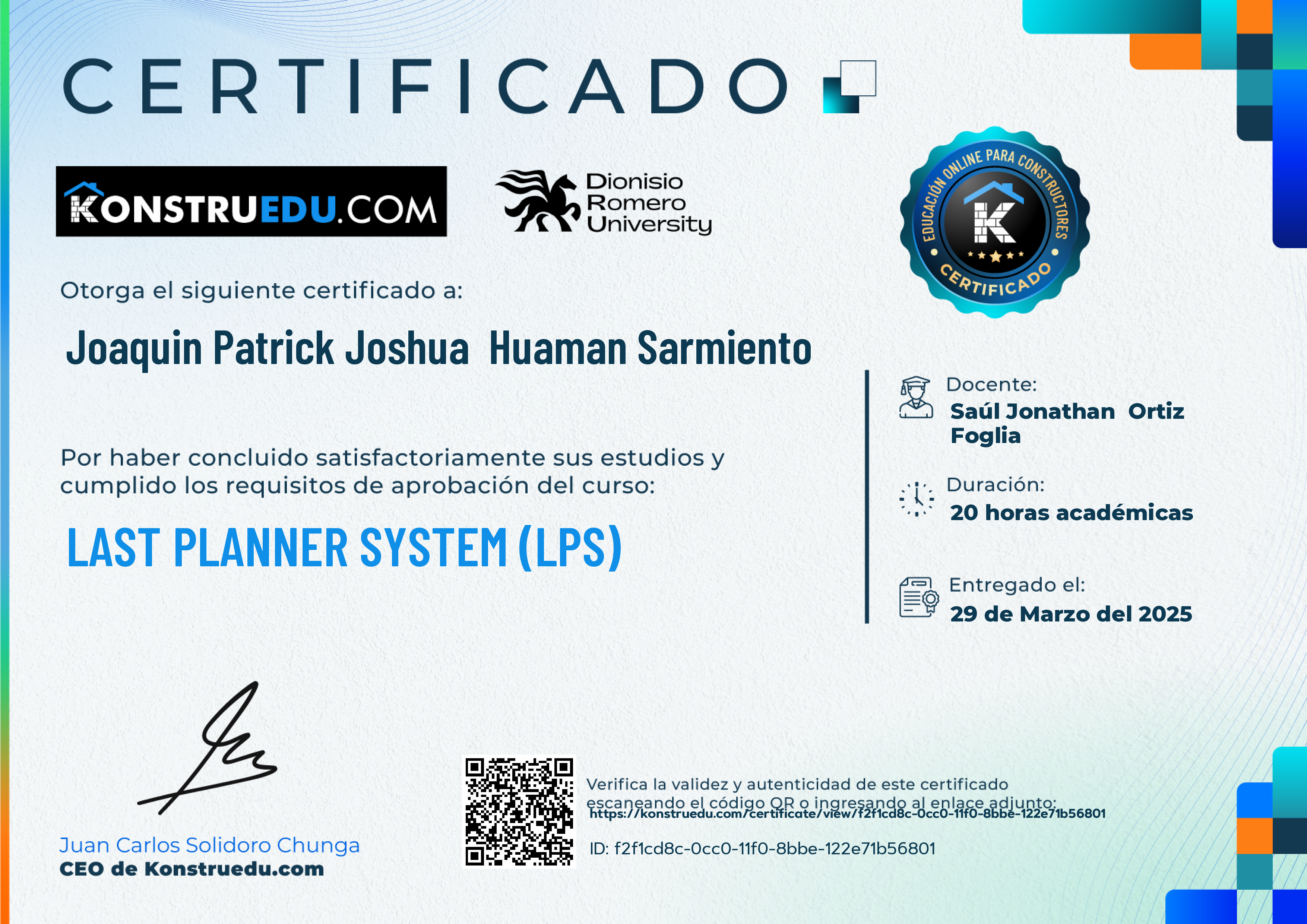 Credencial de Last Planner System (LPS)
