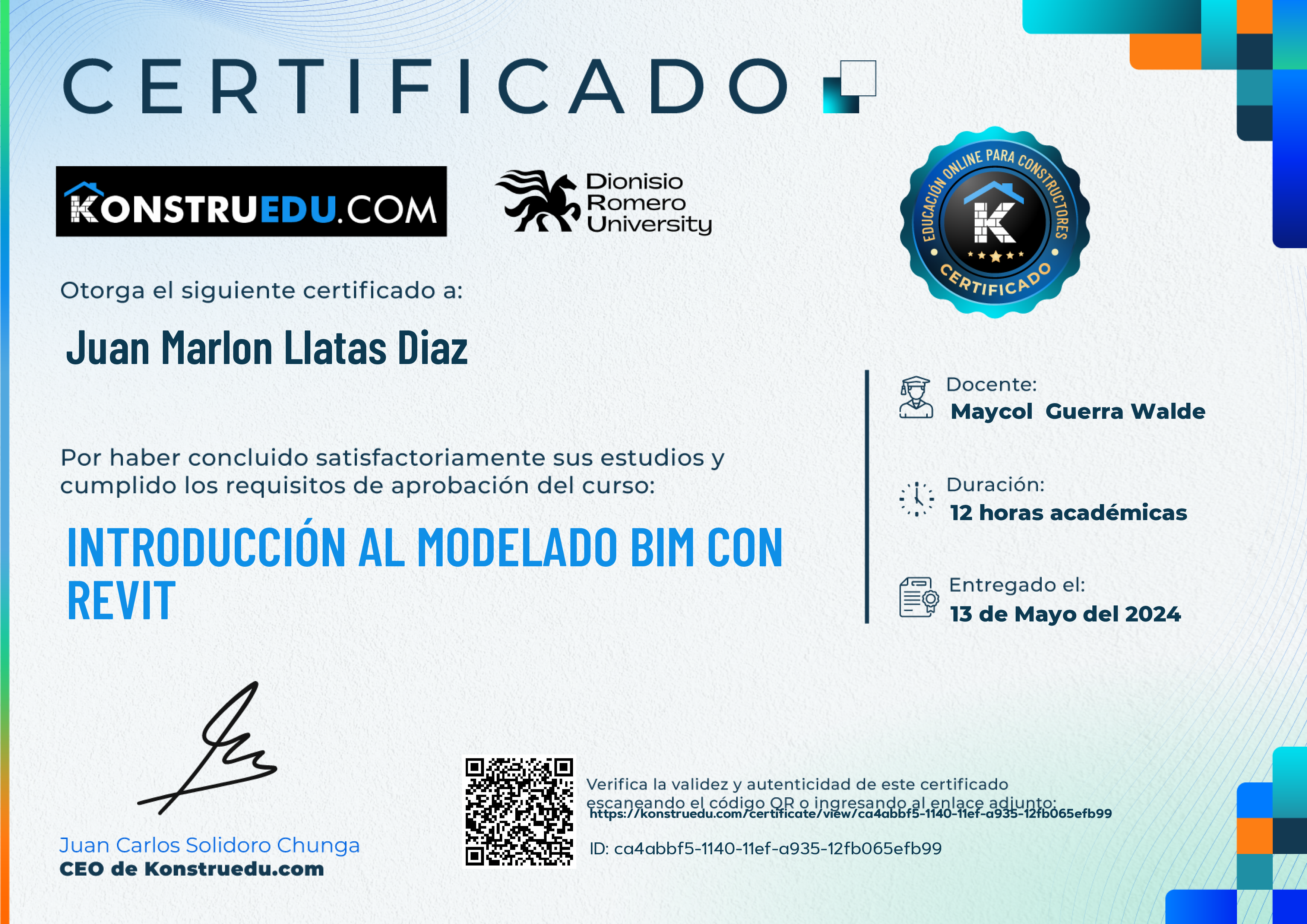 Credencial de Introducción al modelado BIM con Revit