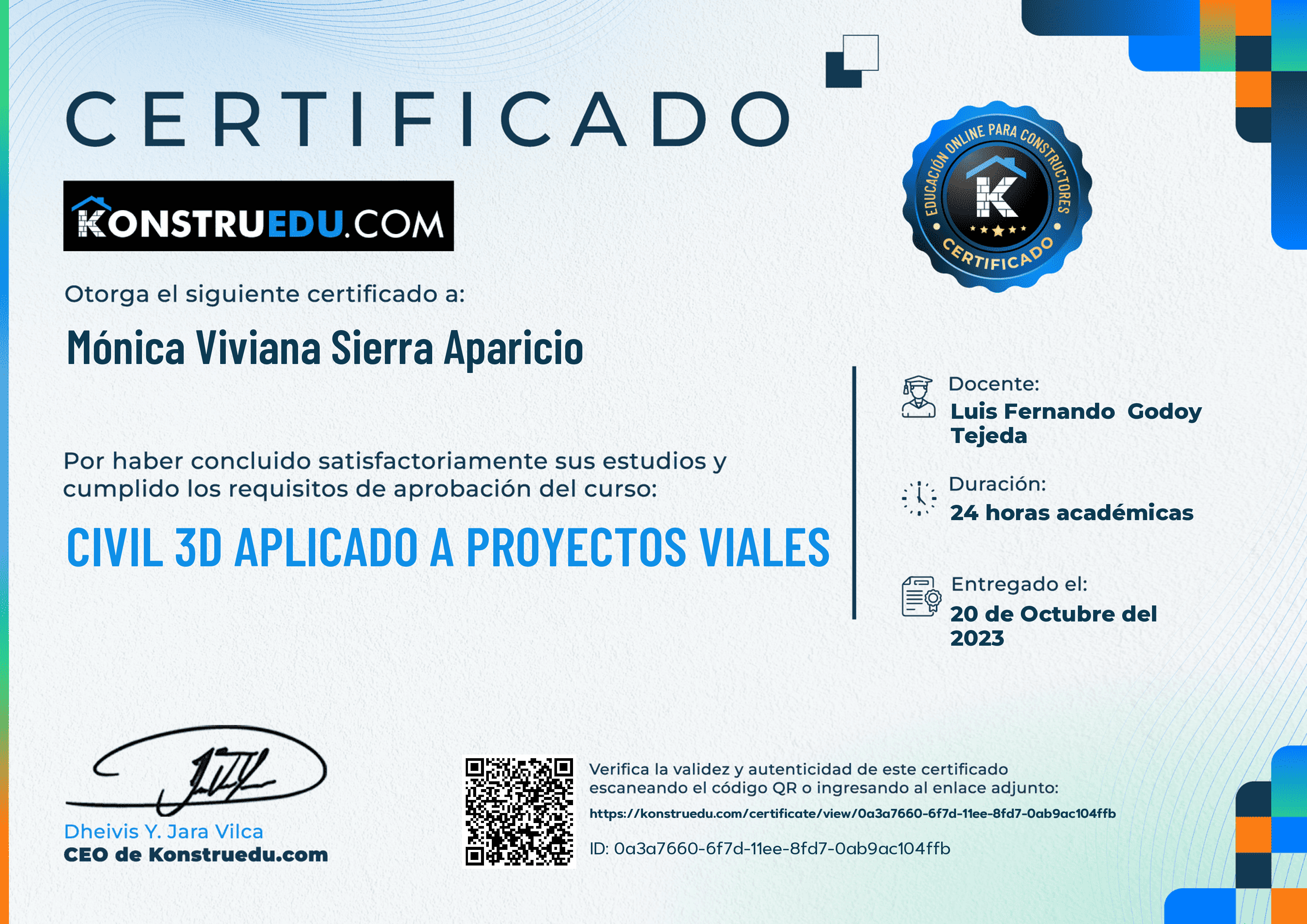 Credencial de Civil 3D aplicado a proyectos viales