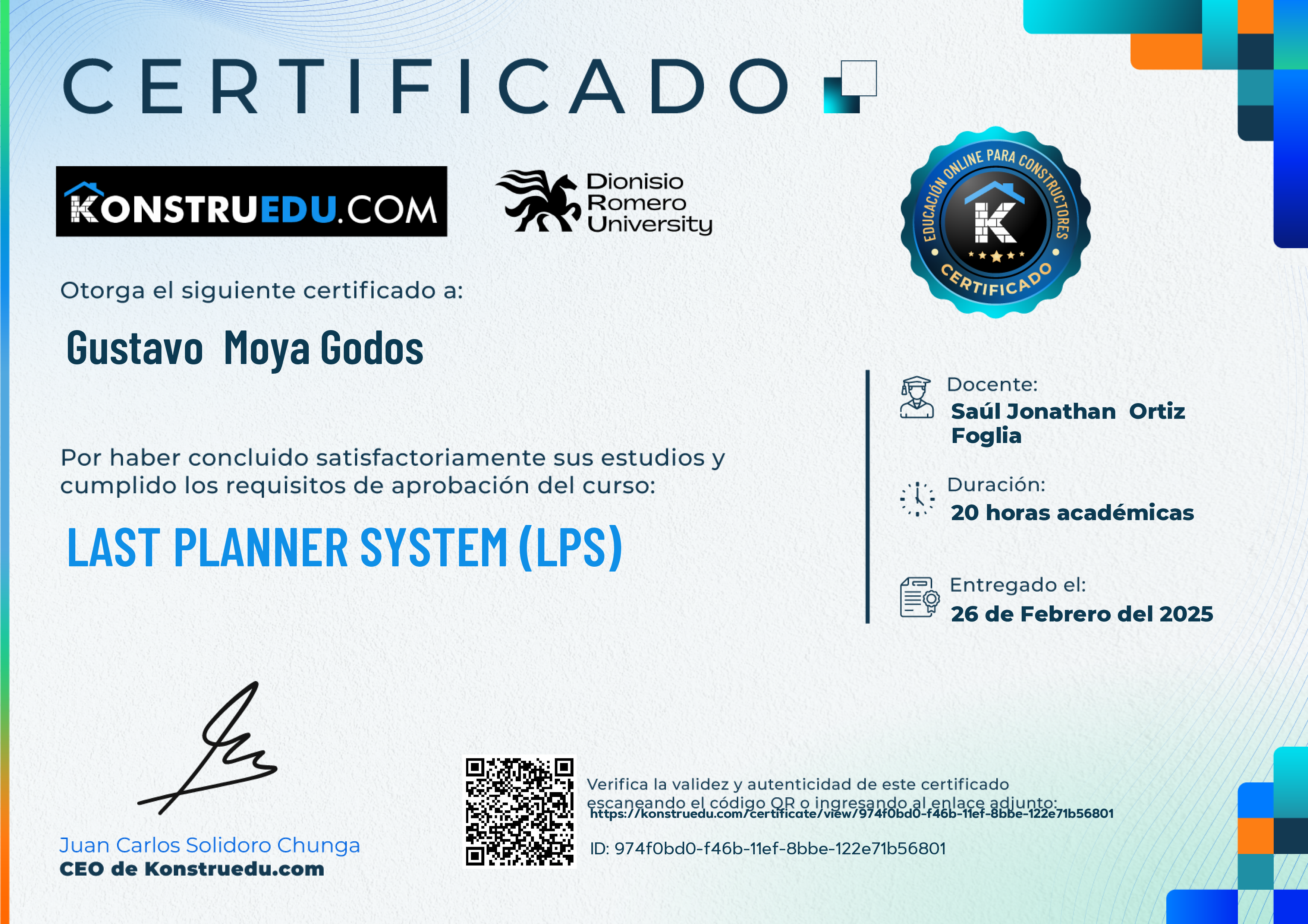 Credencial de Last Planner System (LPS)
