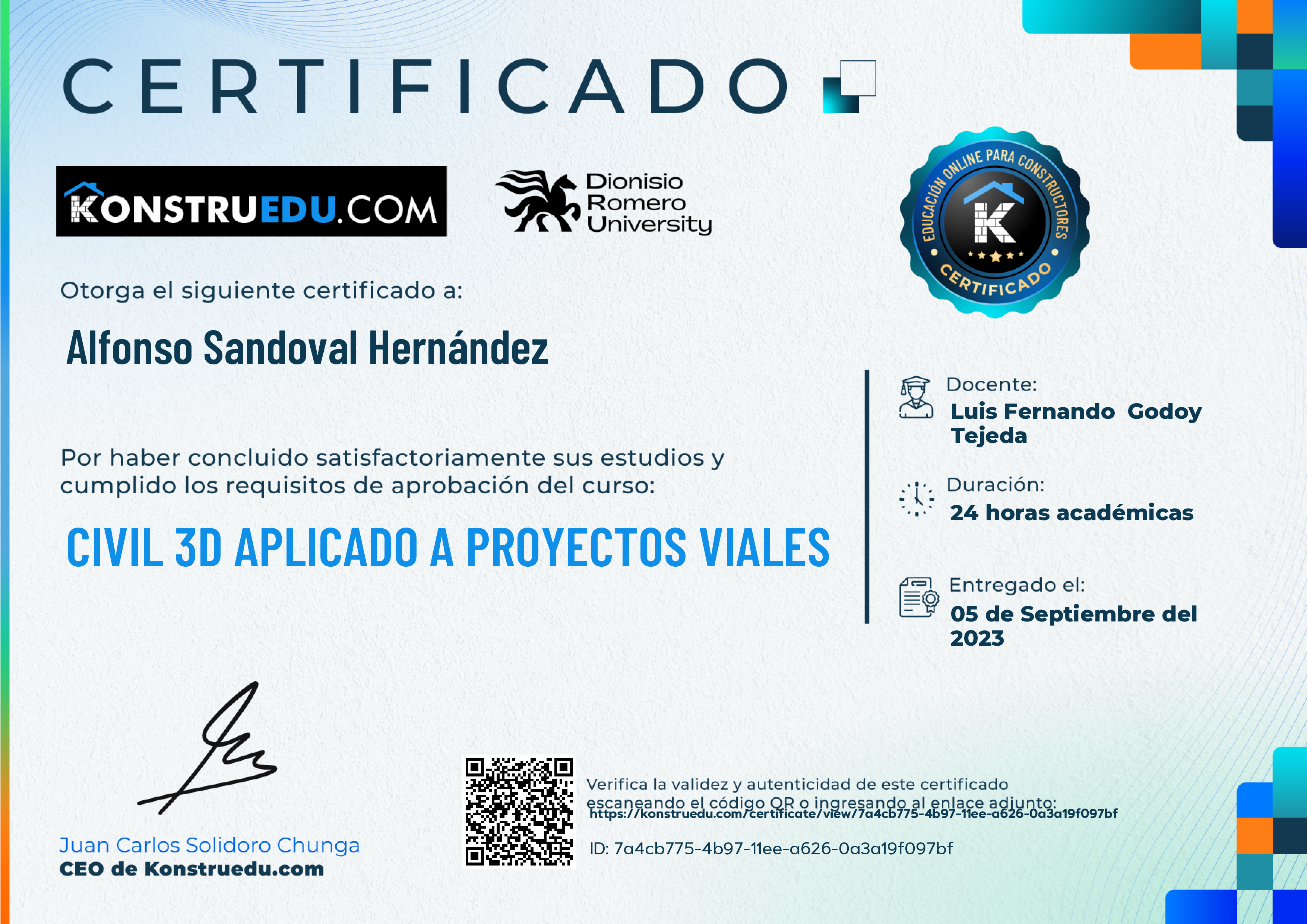 Credencial de Civil 3D aplicado a proyectos viales