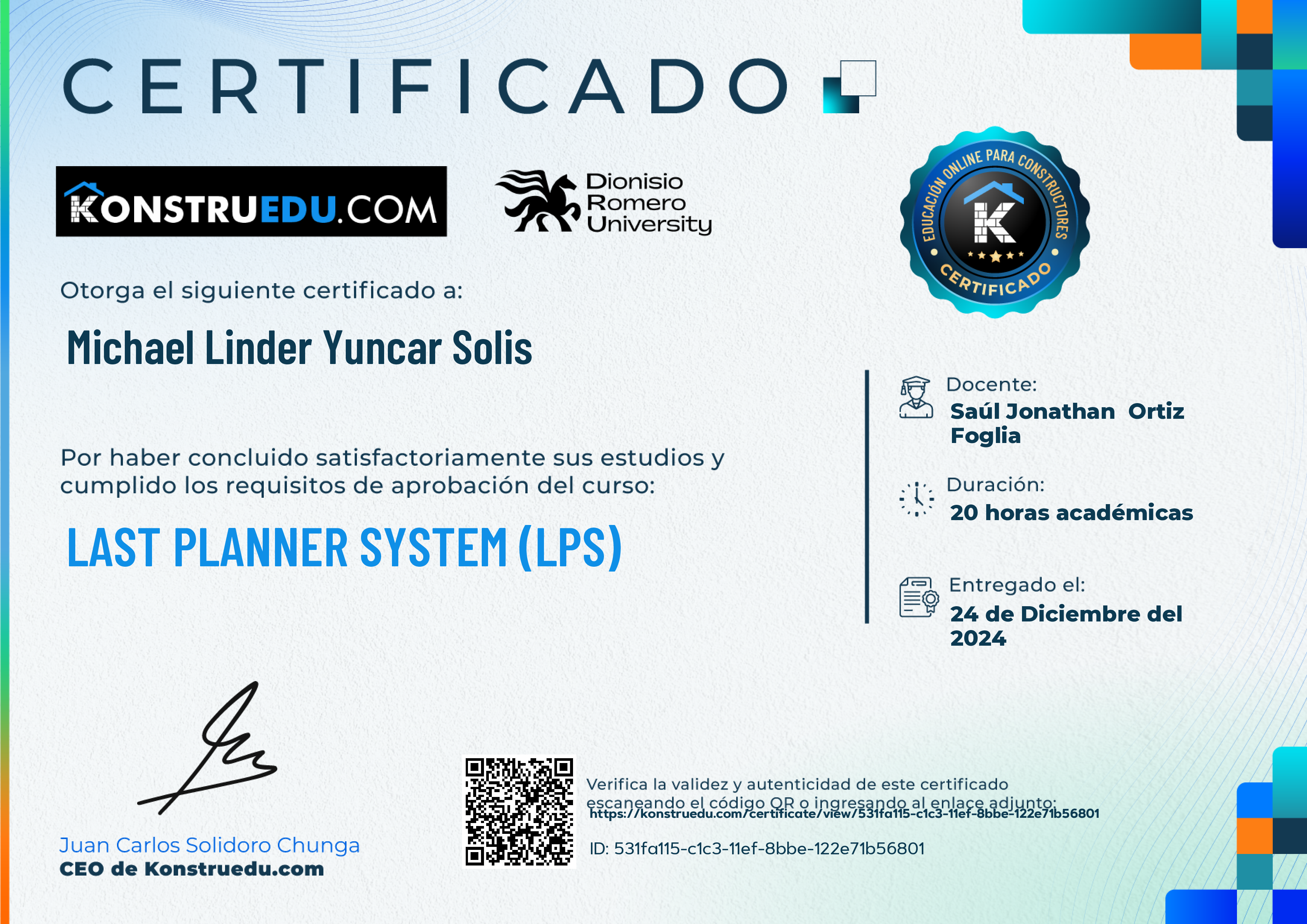 Credencial de Last Planner System (LPS)