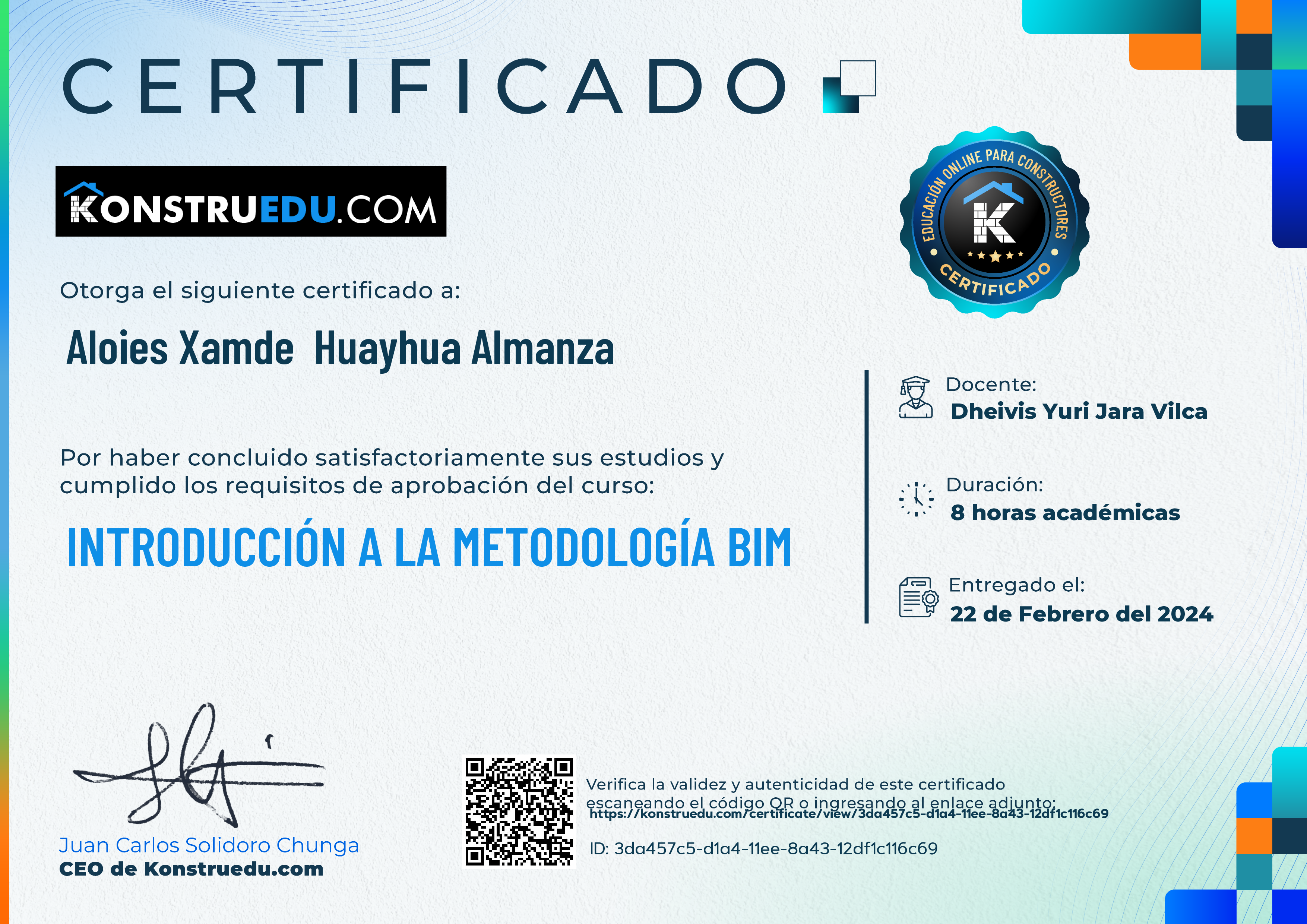 Credencial de Introducción a la metodología BIM