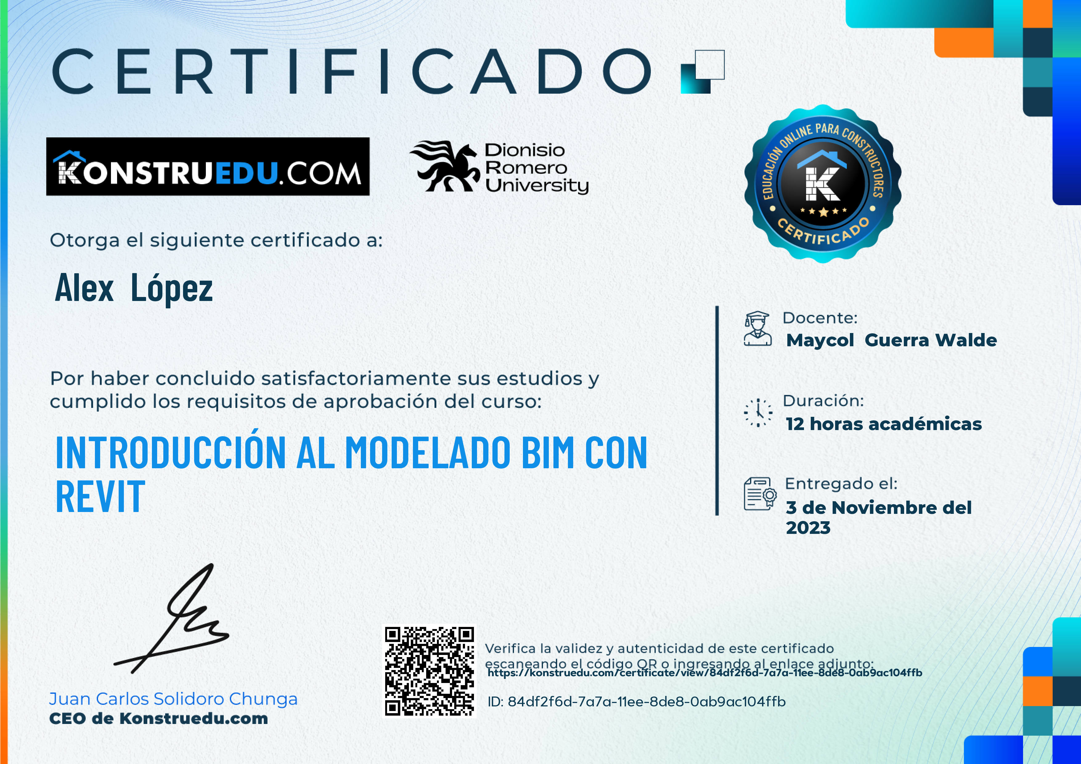 Credencial de Introducción al modelado BIM con Revit