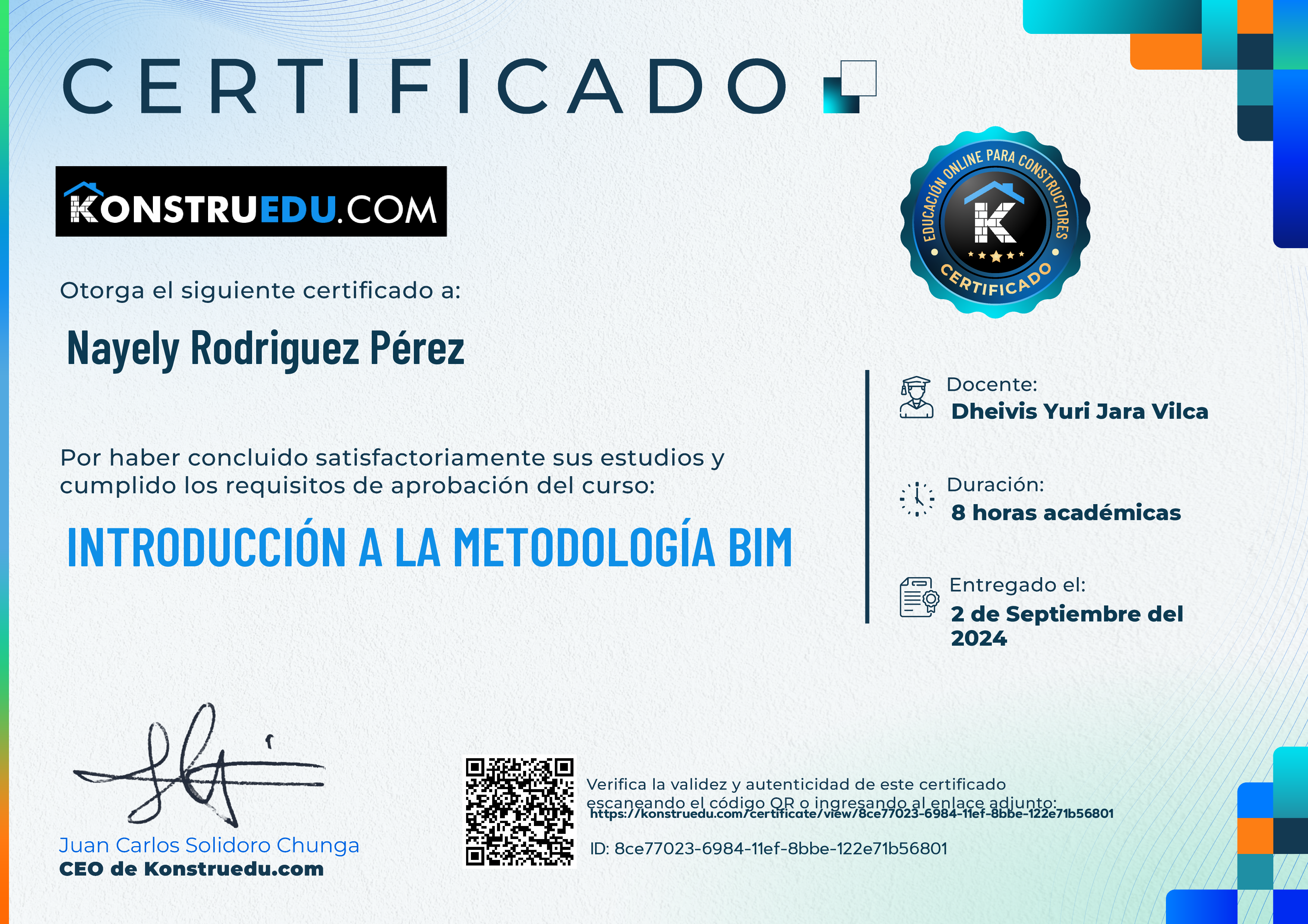 Credencial de Introducción a la metodología BIM
