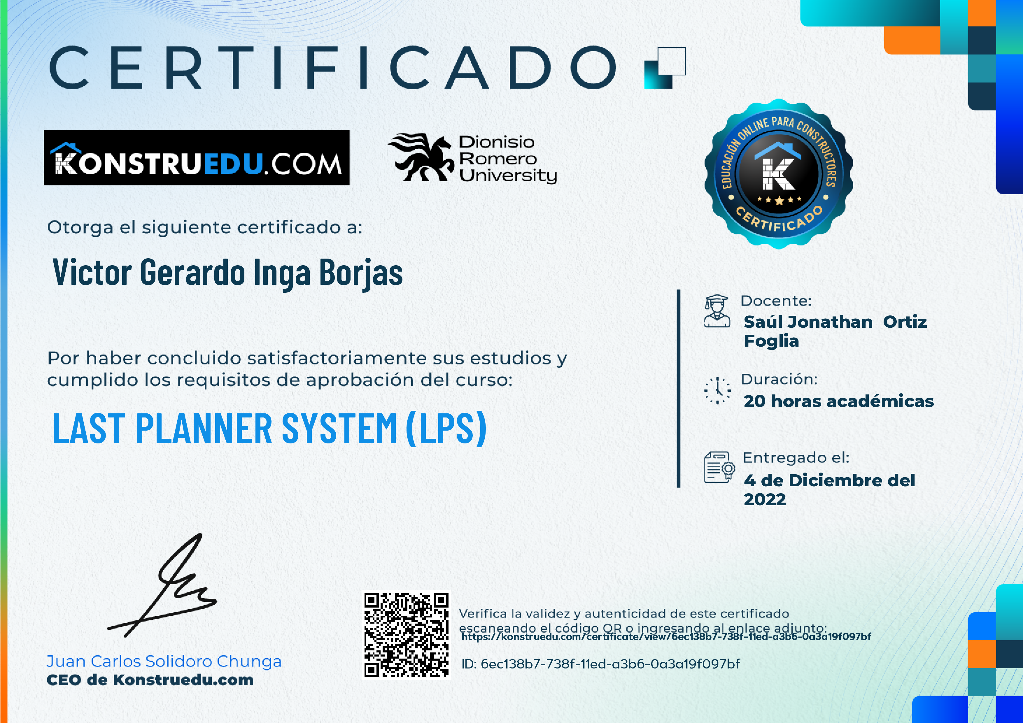 Credencial de Last Planner System (LPS)