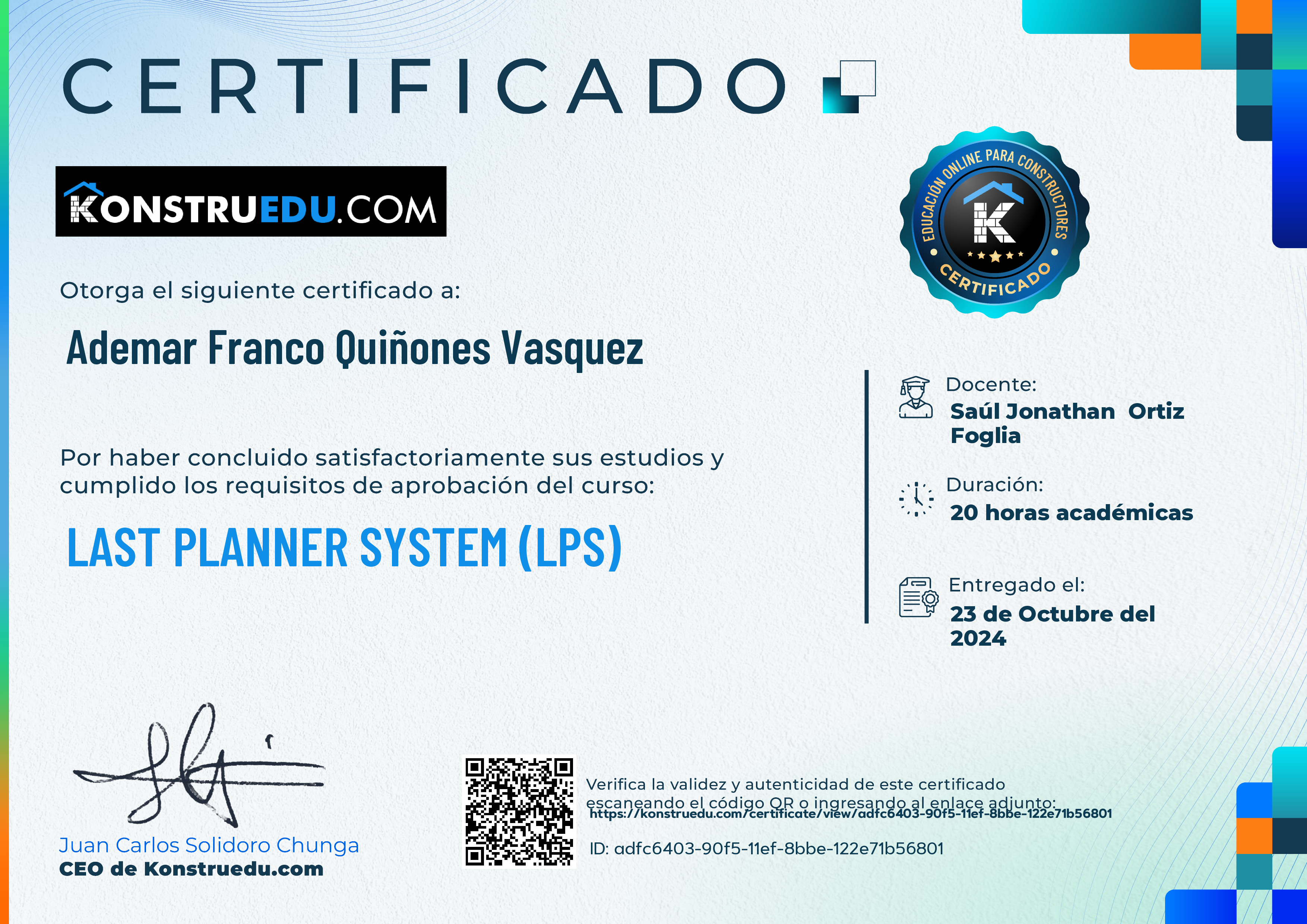 Credencial de Last Planner System (LPS)