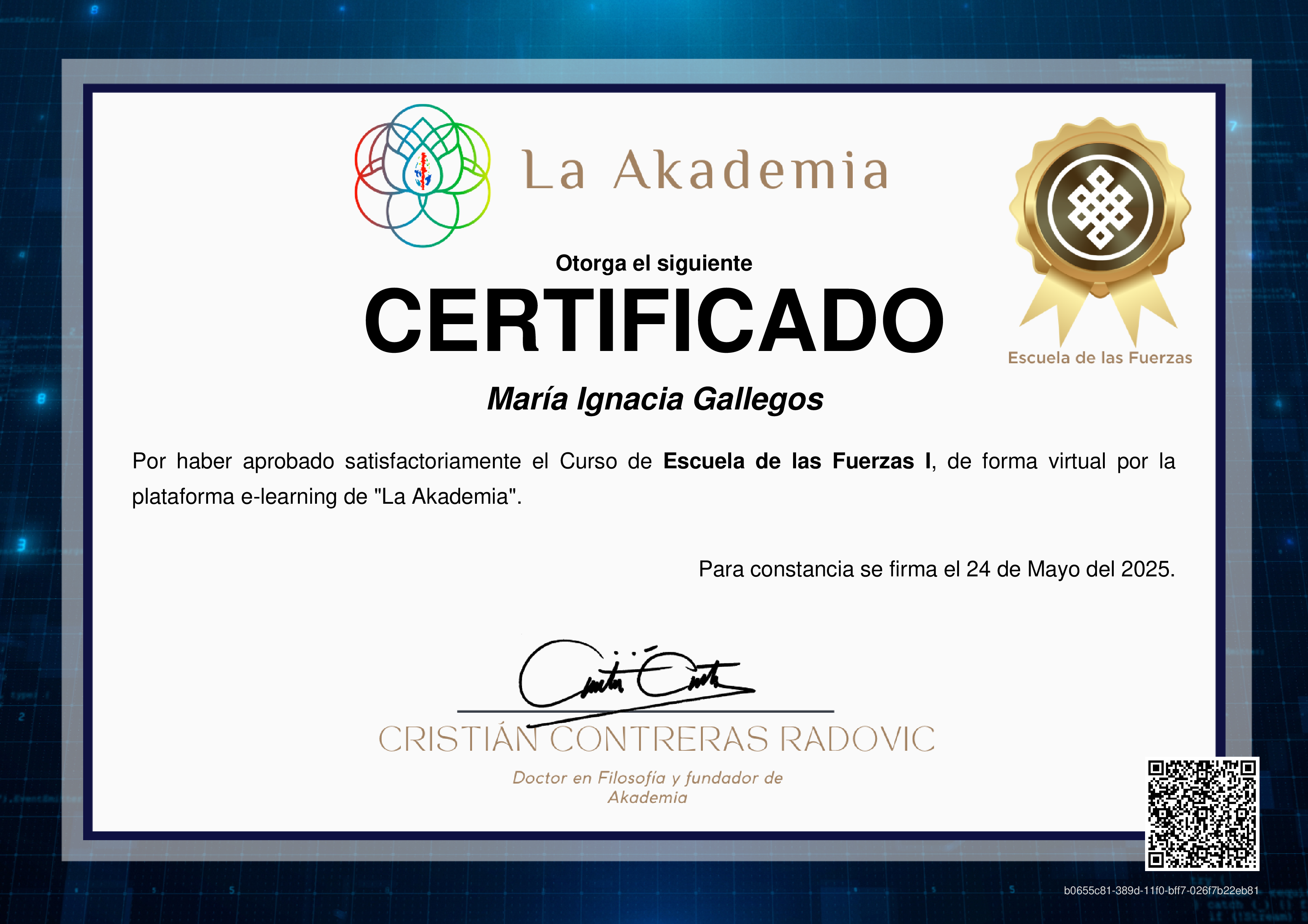 Credencial de Escuela de las Fuerzas I