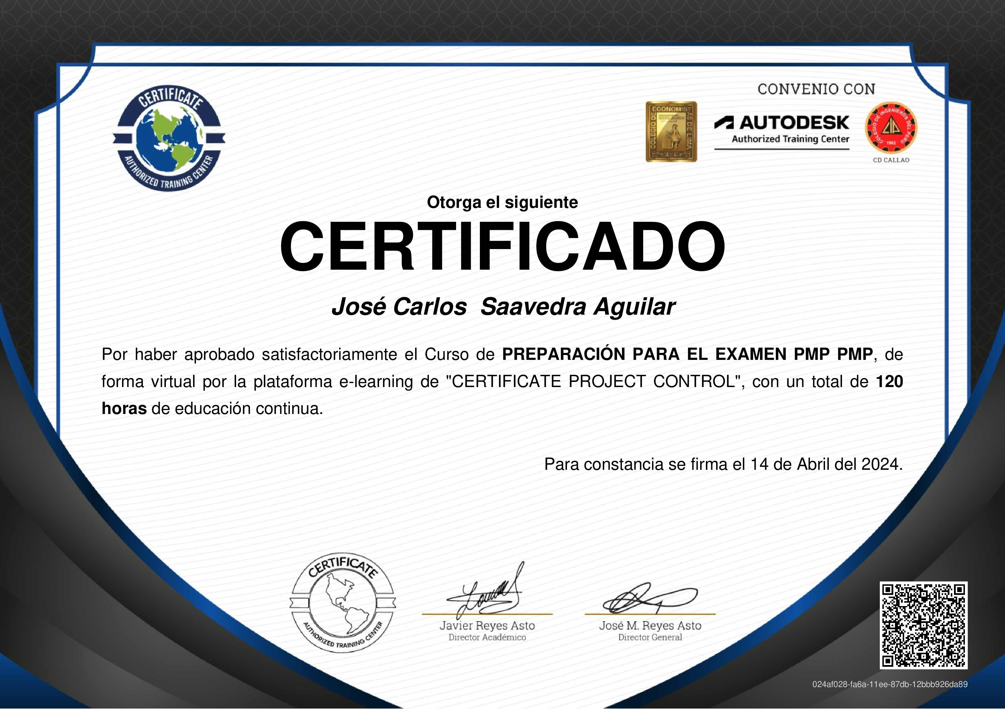 Credencial de PREPARACIÓN PARA EL EXAMEN PMP PMP