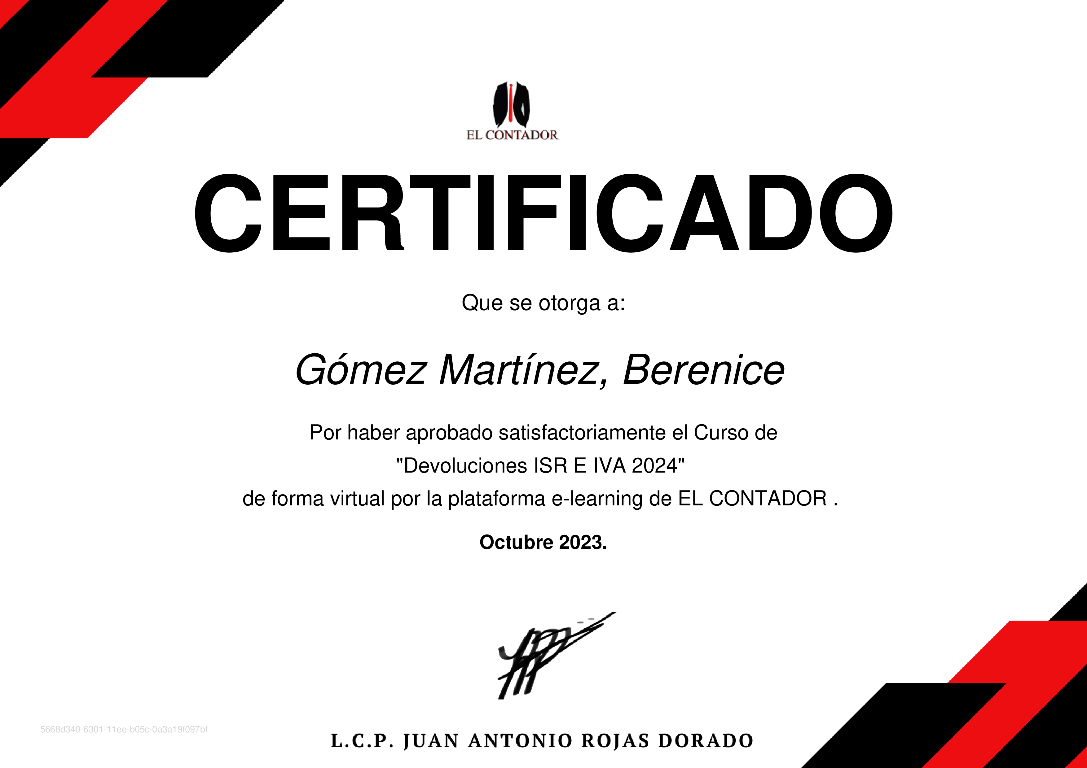 Credencial de Devoluciones ISR E IVA 2024