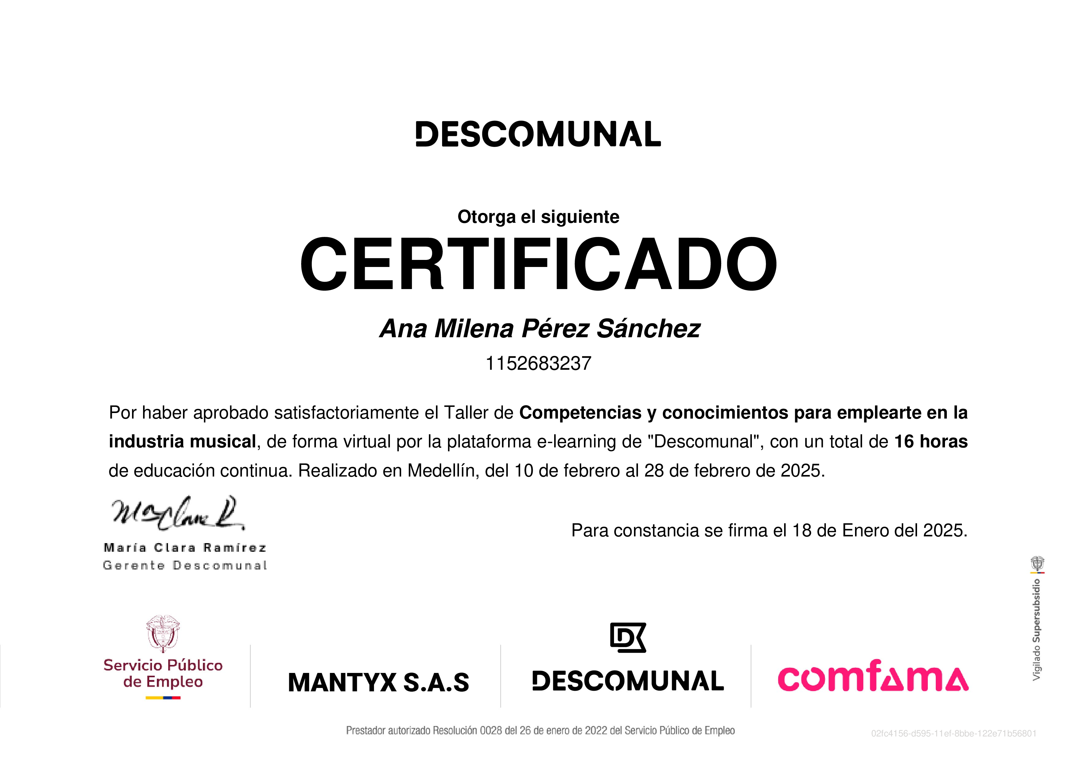 Credencial de Competencias y conocimientos para emplearte en la industria musical