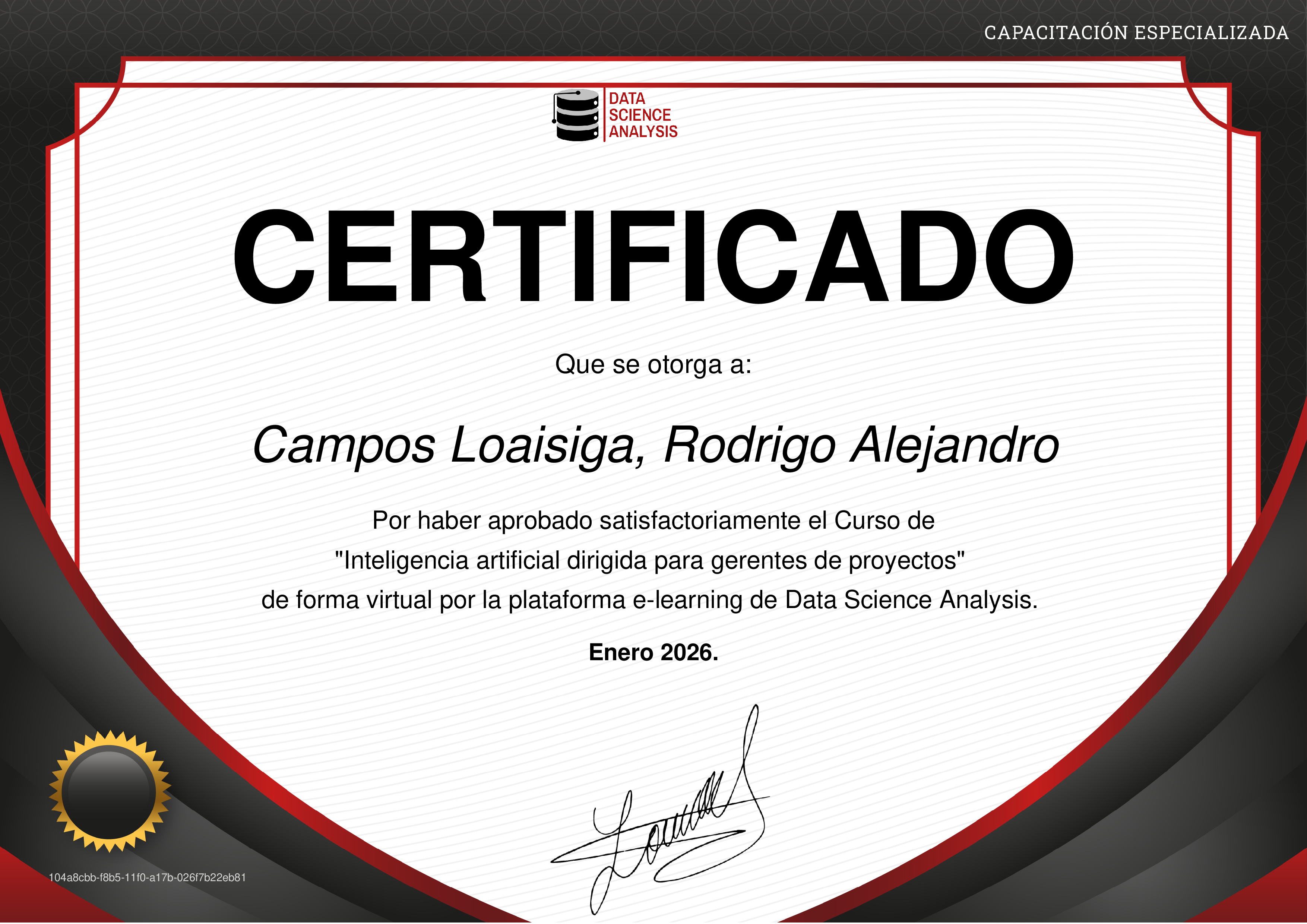Credencial de Inteligencia artificial dirigida para gerentes de proyectos