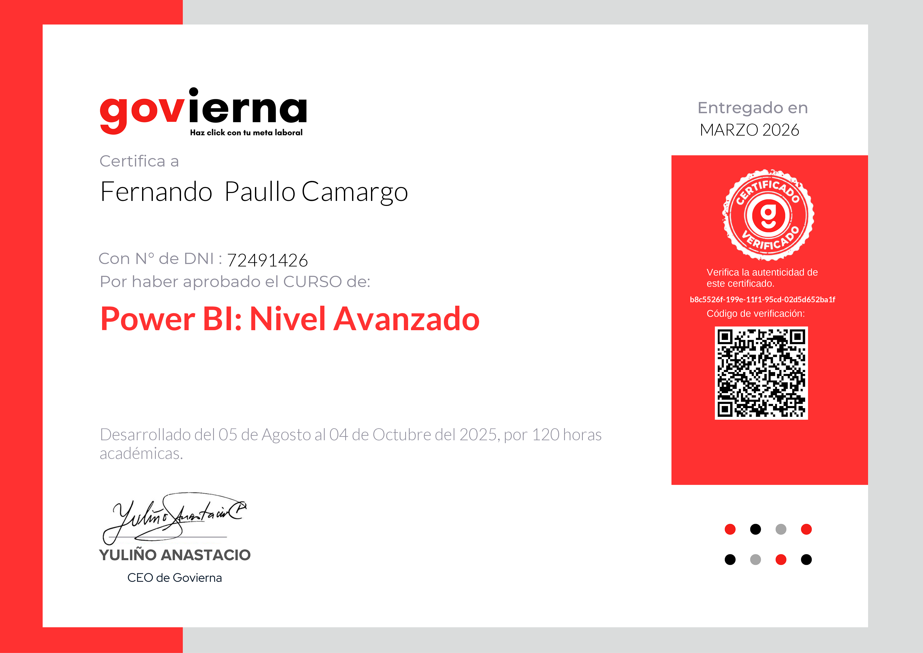Credencial de Power BI: Nivel Avanzado