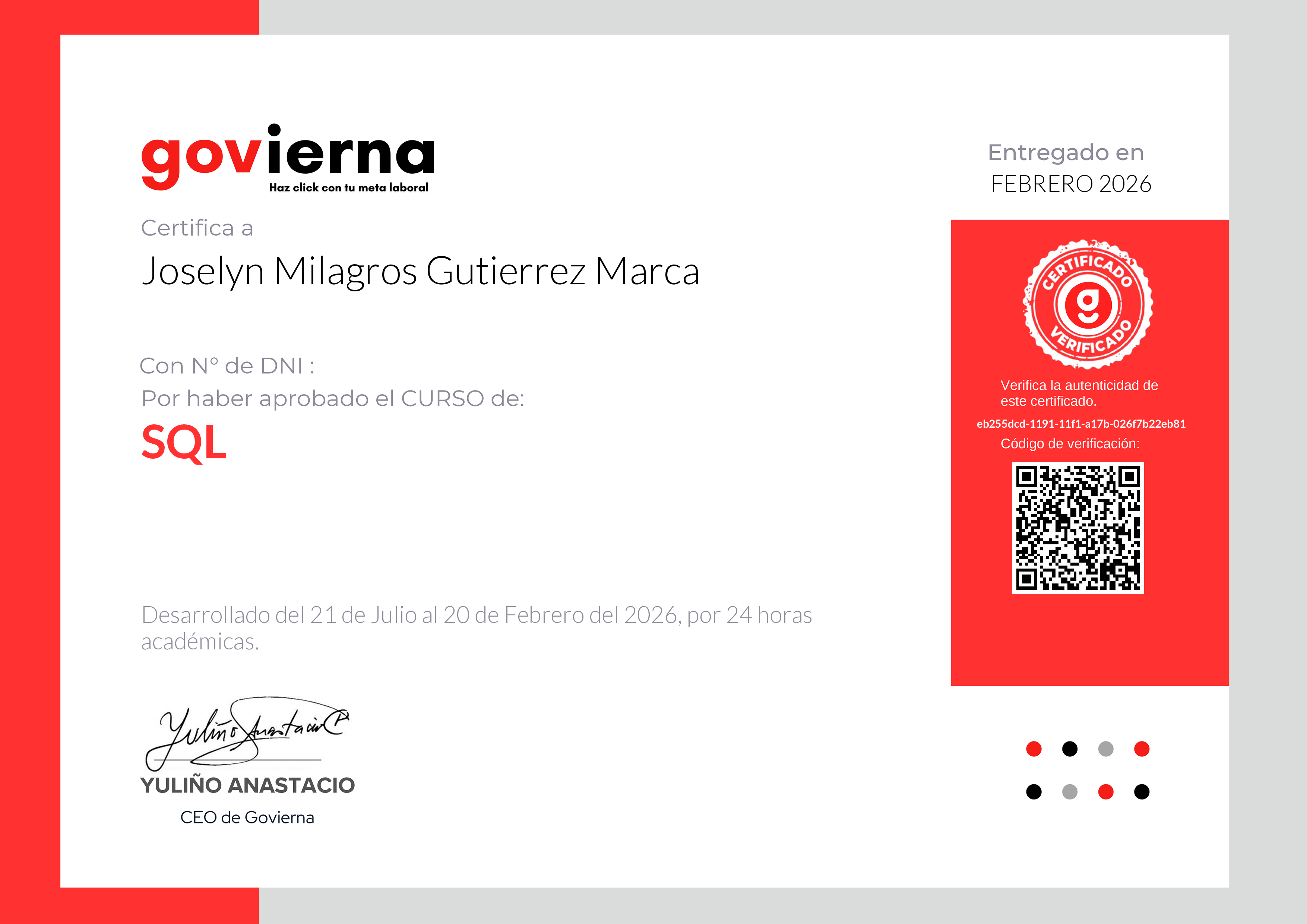 Credencial de SQL