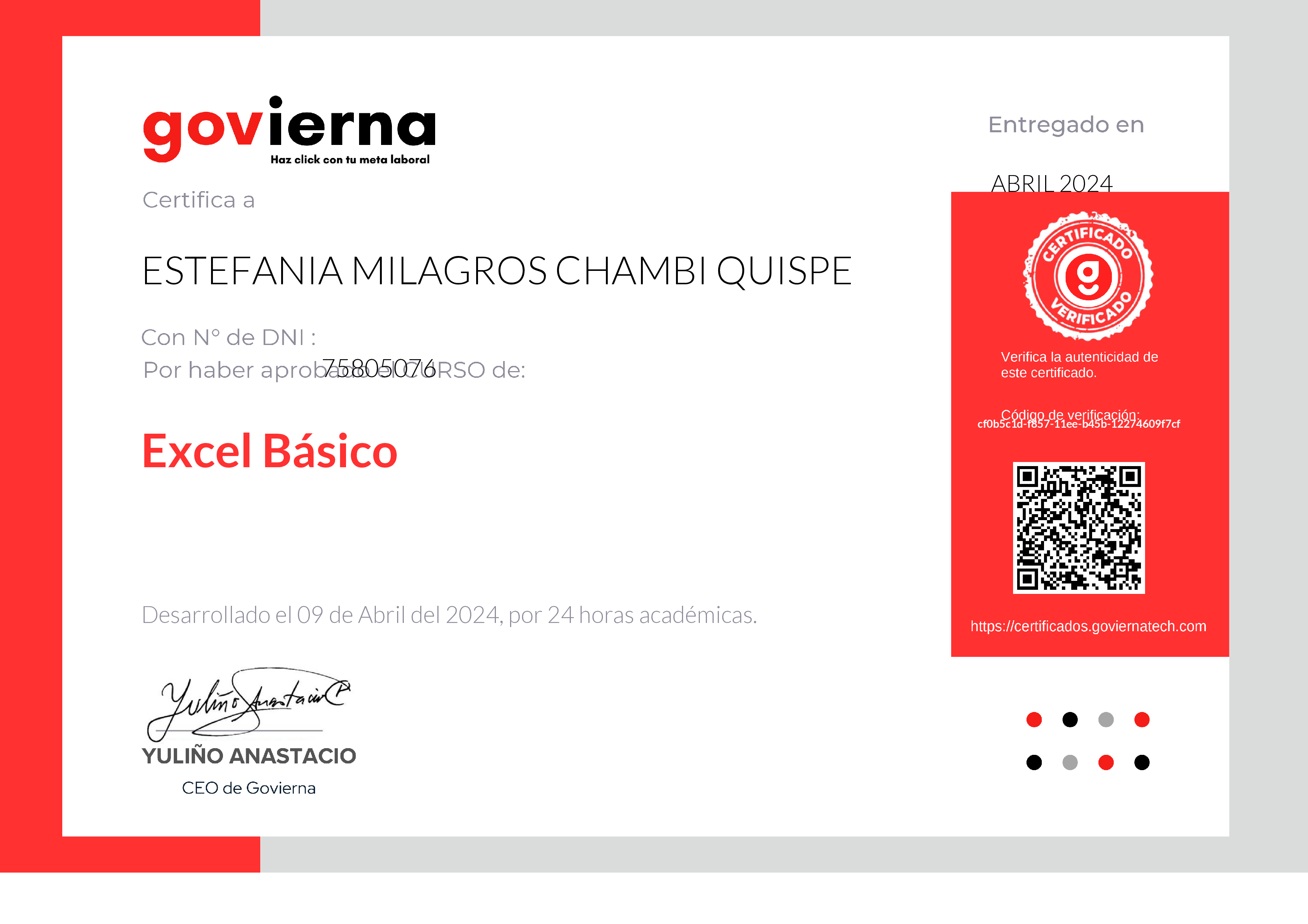 Credencial de Excel Básico