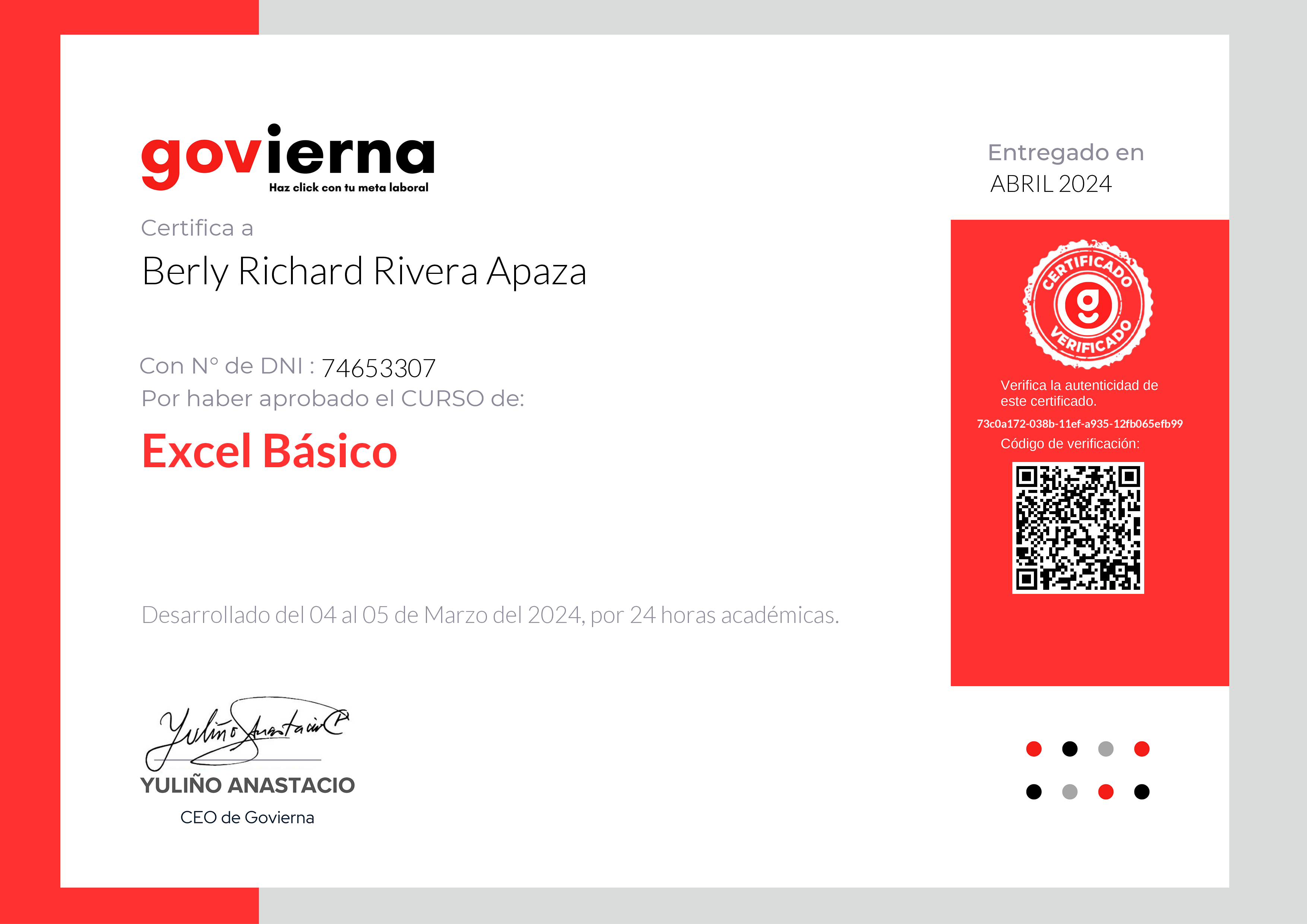 Credencial de Excel Básico