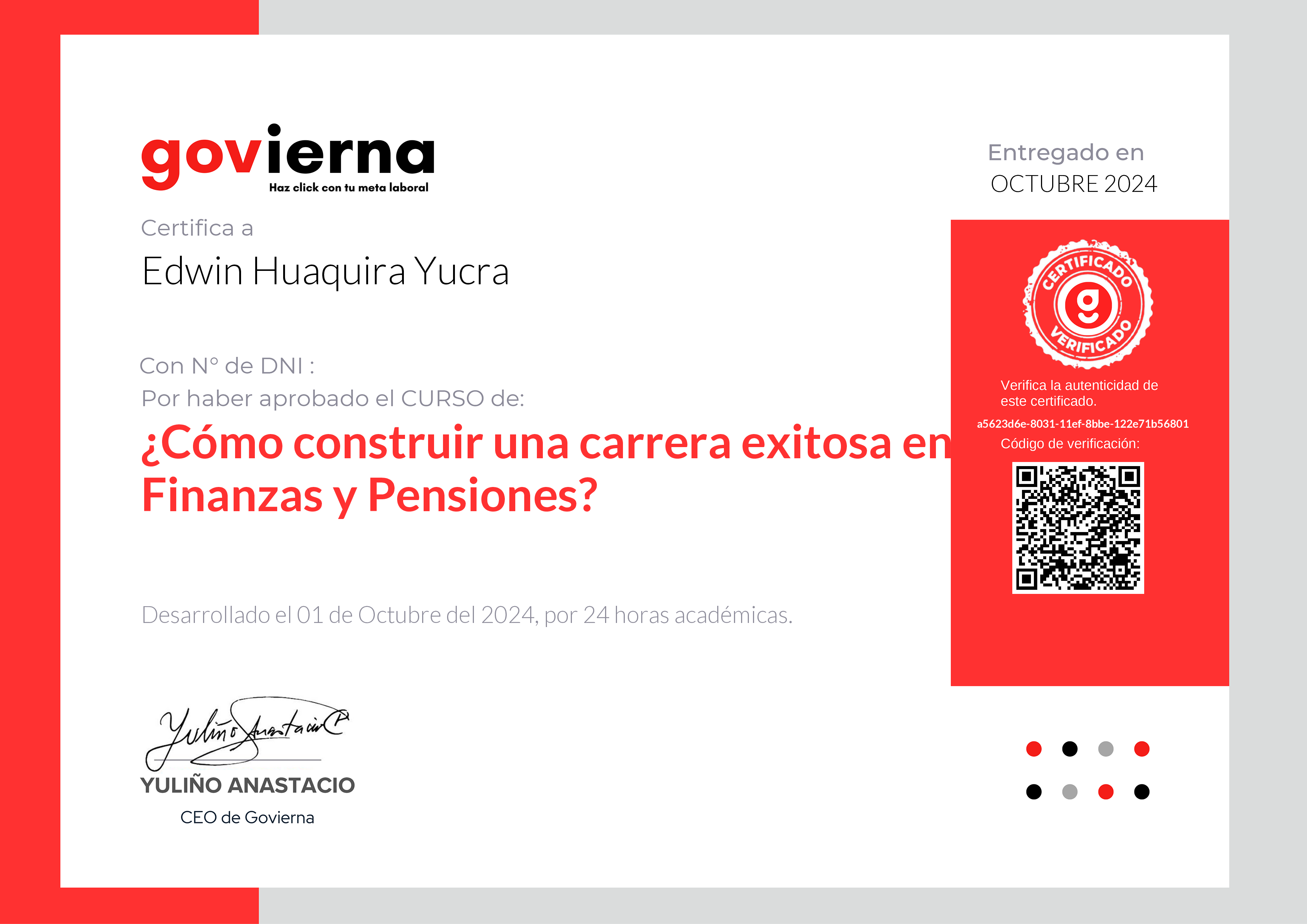 Credencial de ¿Cómo construir una carrera exitosa en Finanzas y Pensiones?