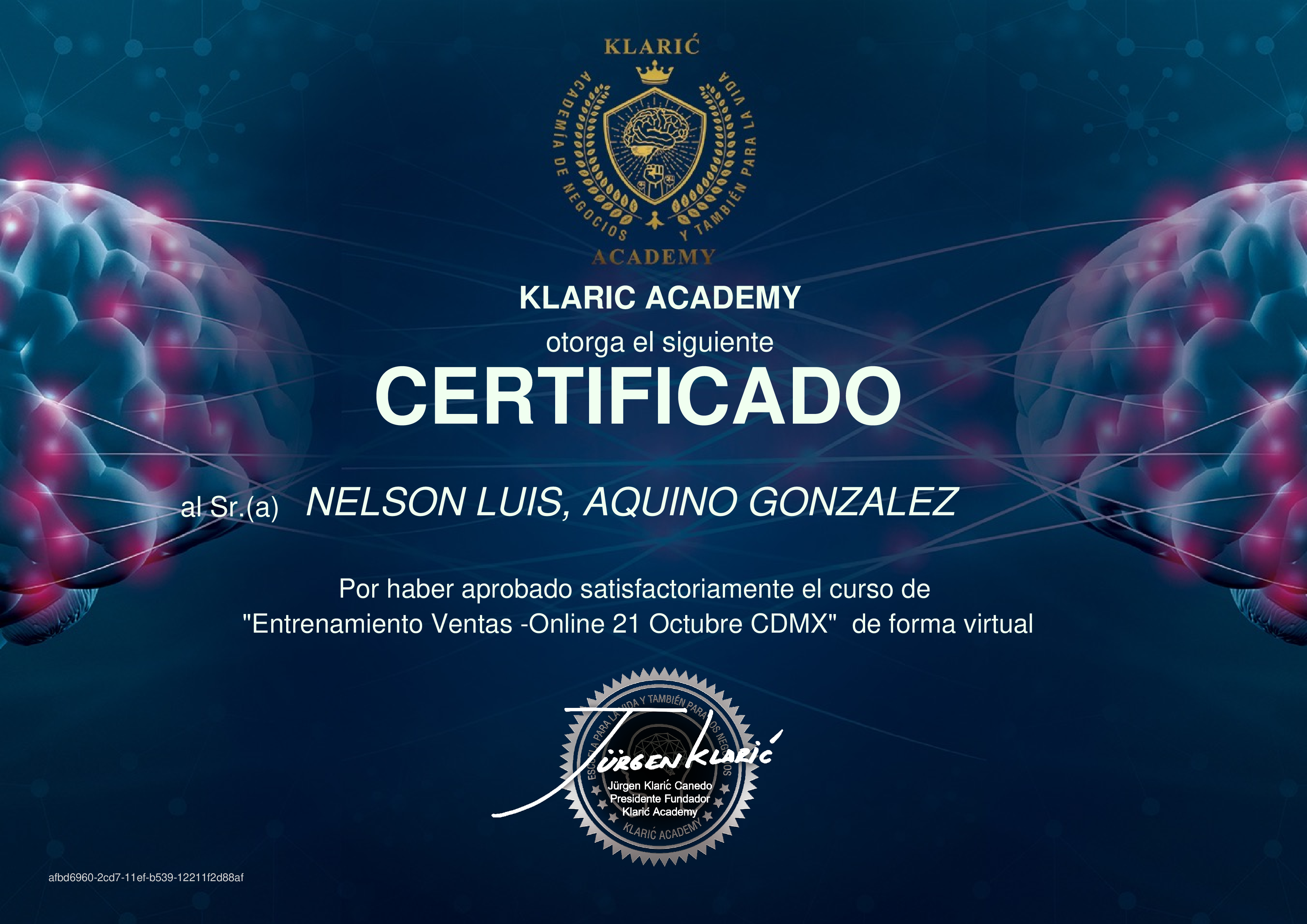 Credencial de Entrenamiento Ventas -Online 21 Octubre CDMX