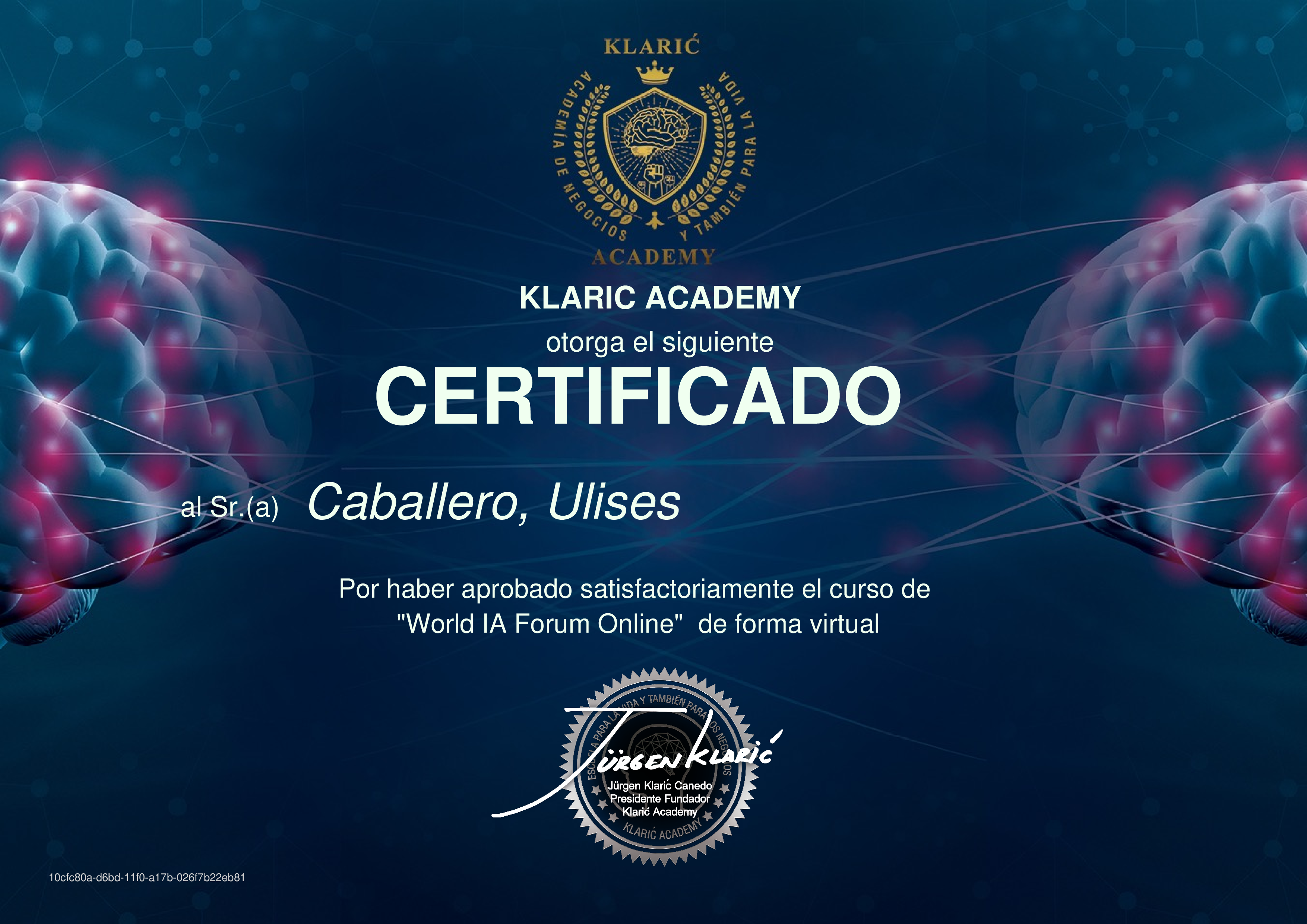 Credencial de World IA Forum Online