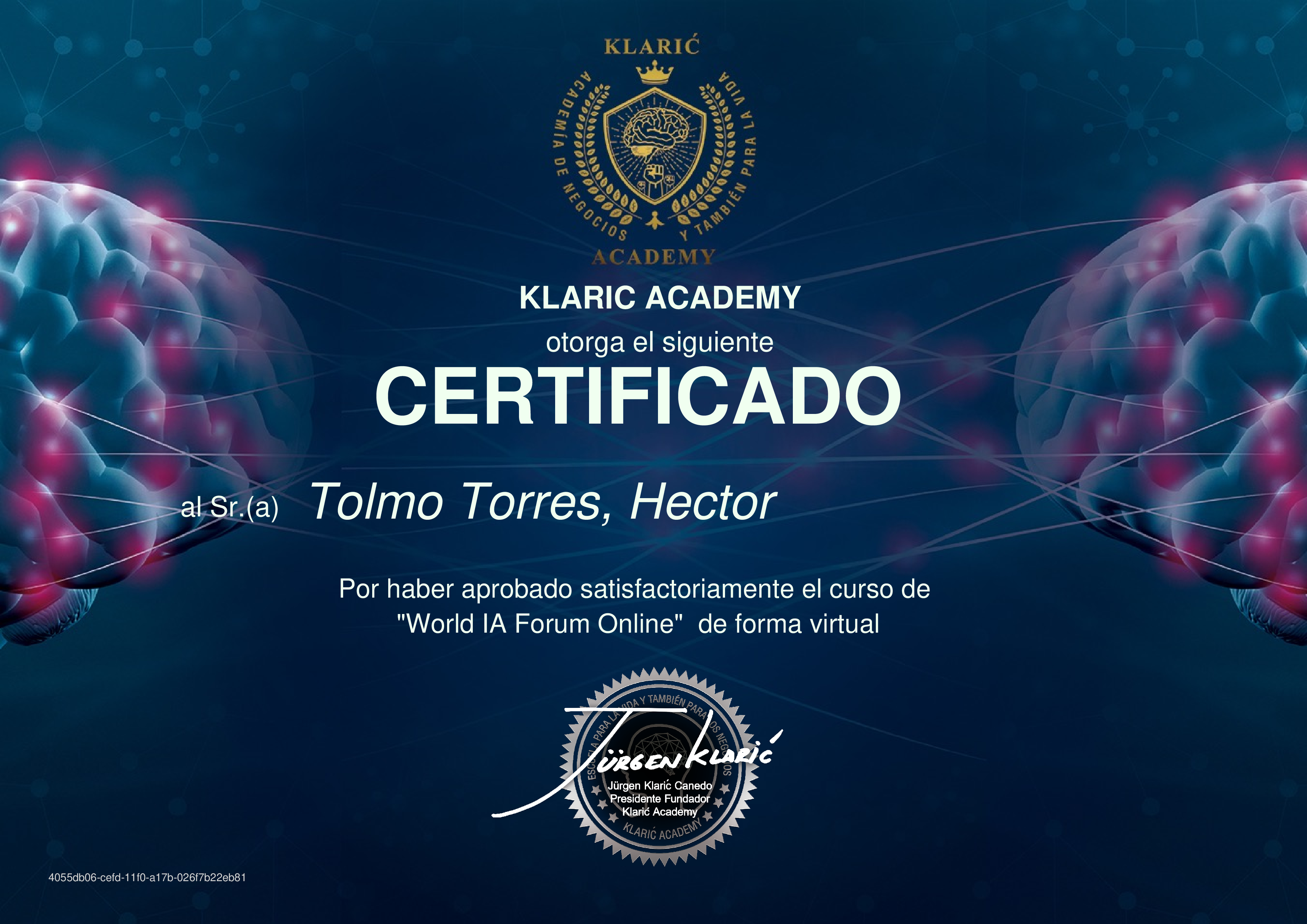 Credencial de World IA Forum Online