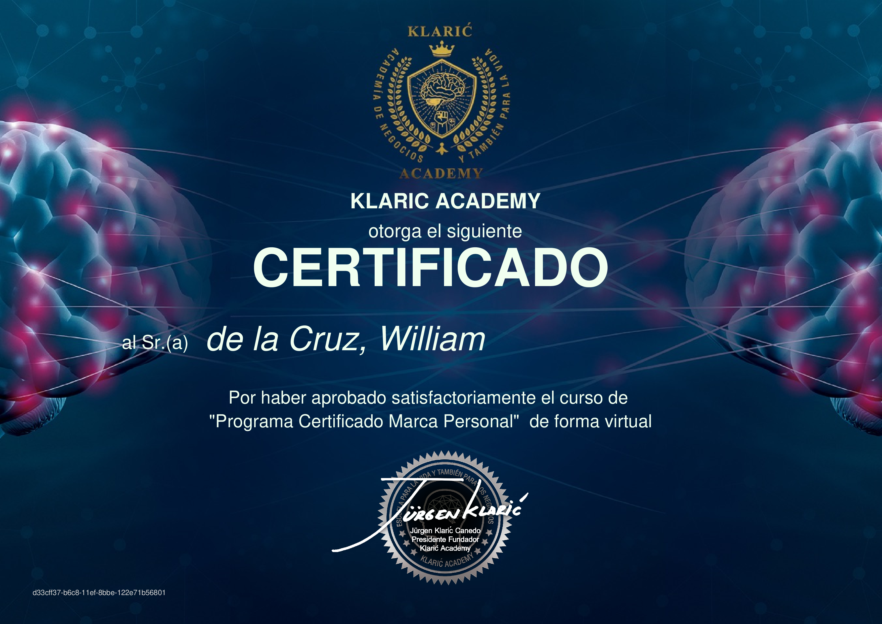 Credencial de Programa Certificado Marca Personal