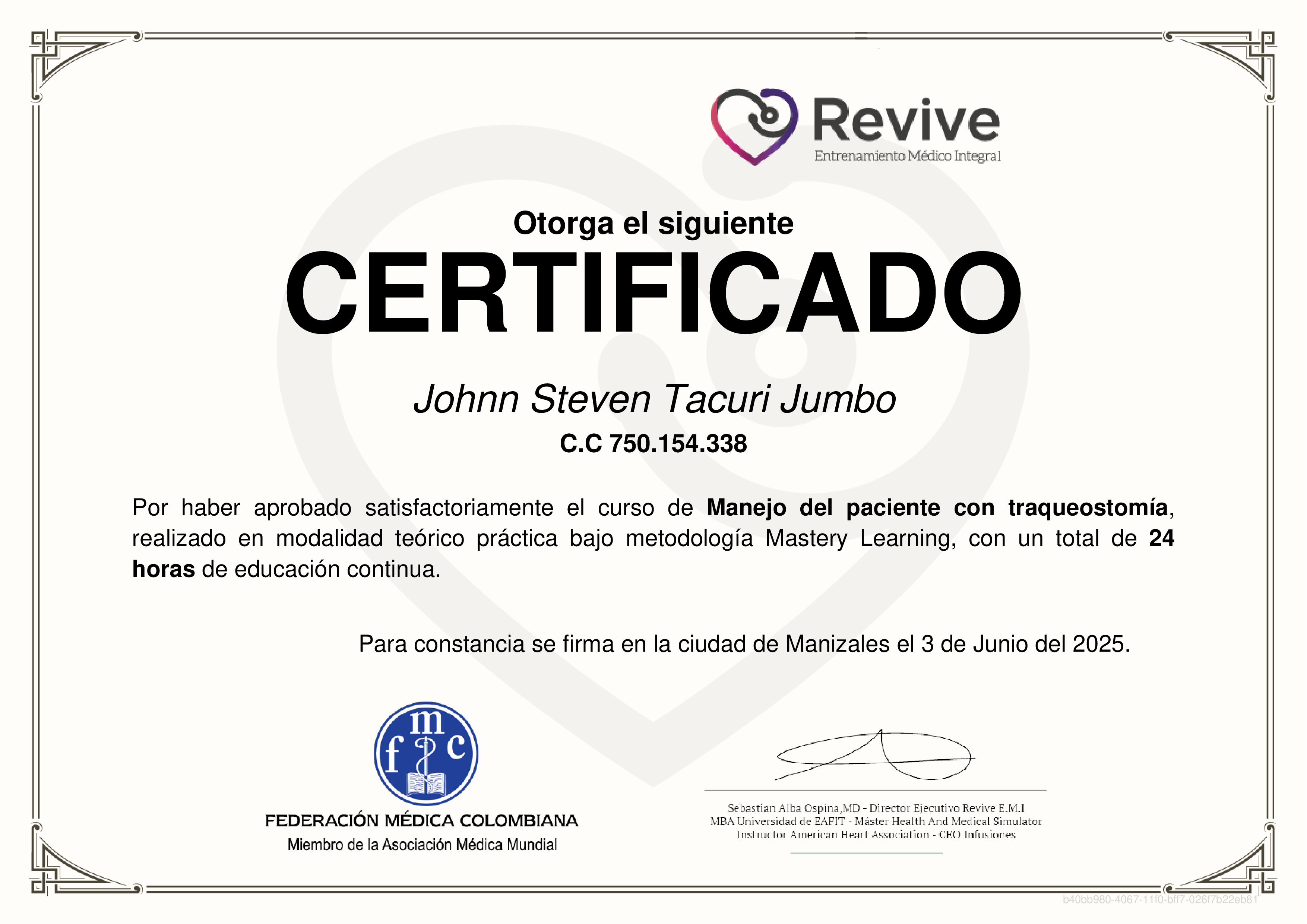 Credencial de Manejo del paciente con traqueostomía