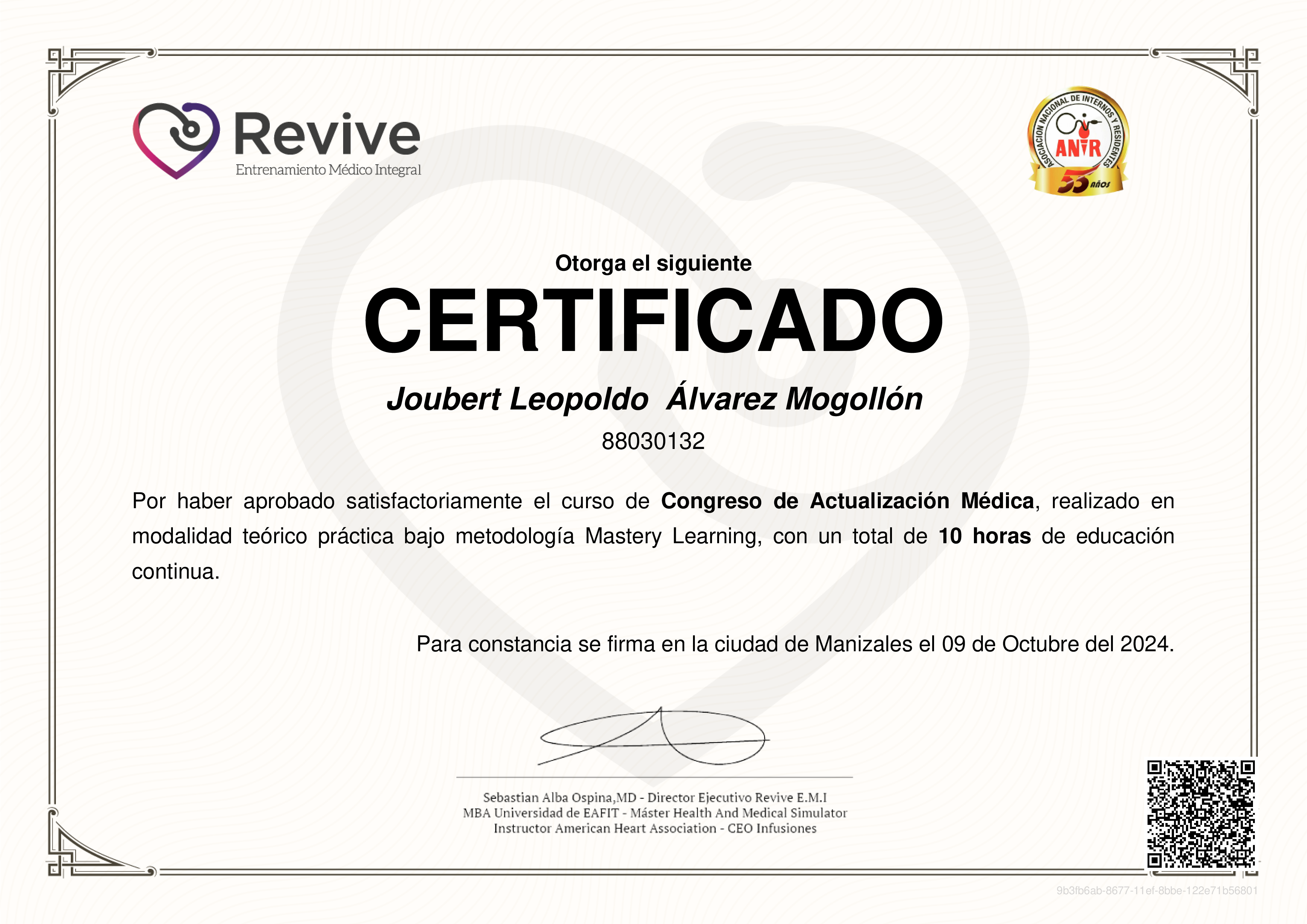 Credencial de Congreso de Actualización Médica