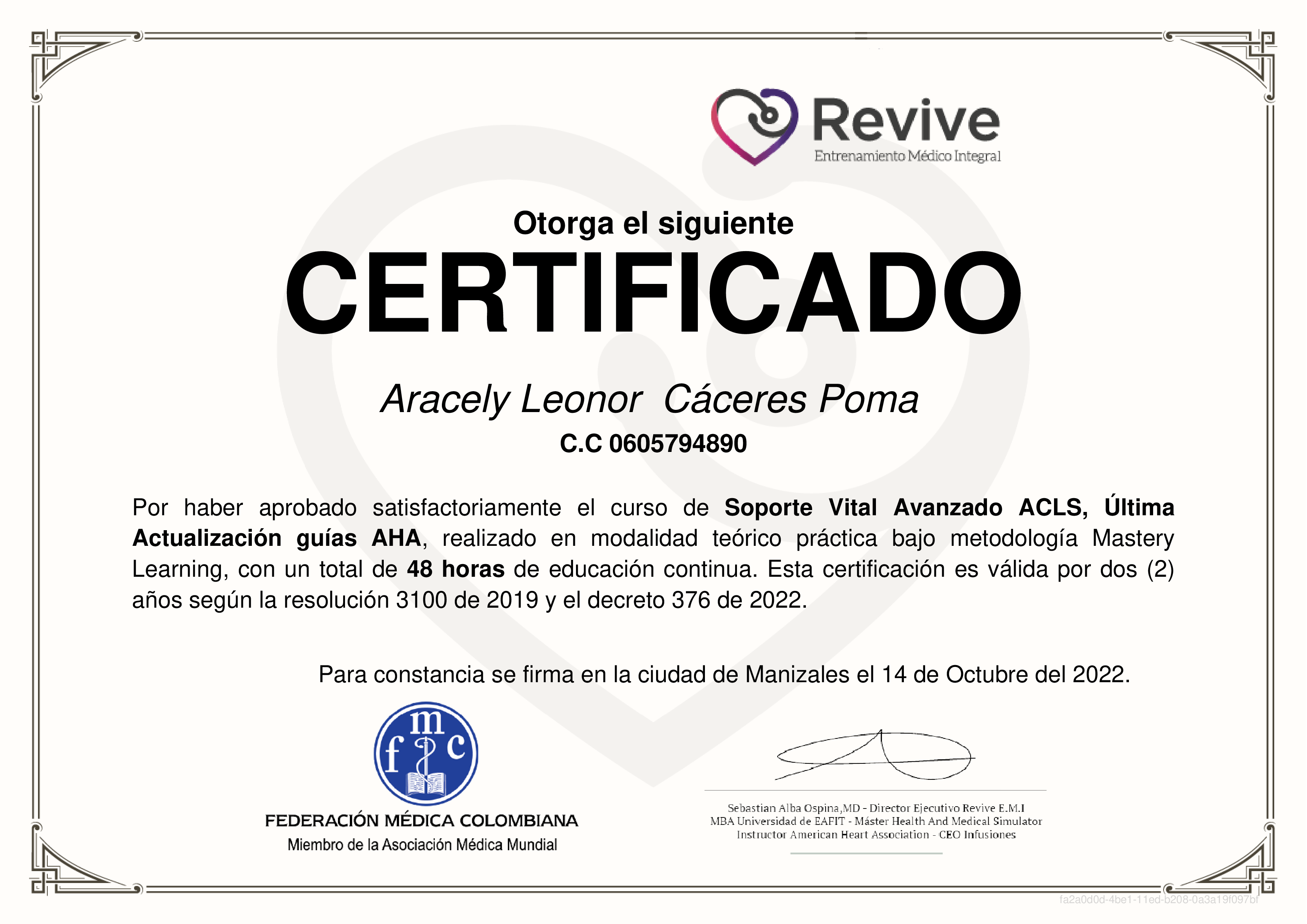 Credencial de Soporte Vital Avanzado ACLS, Última Actualización guías AHA