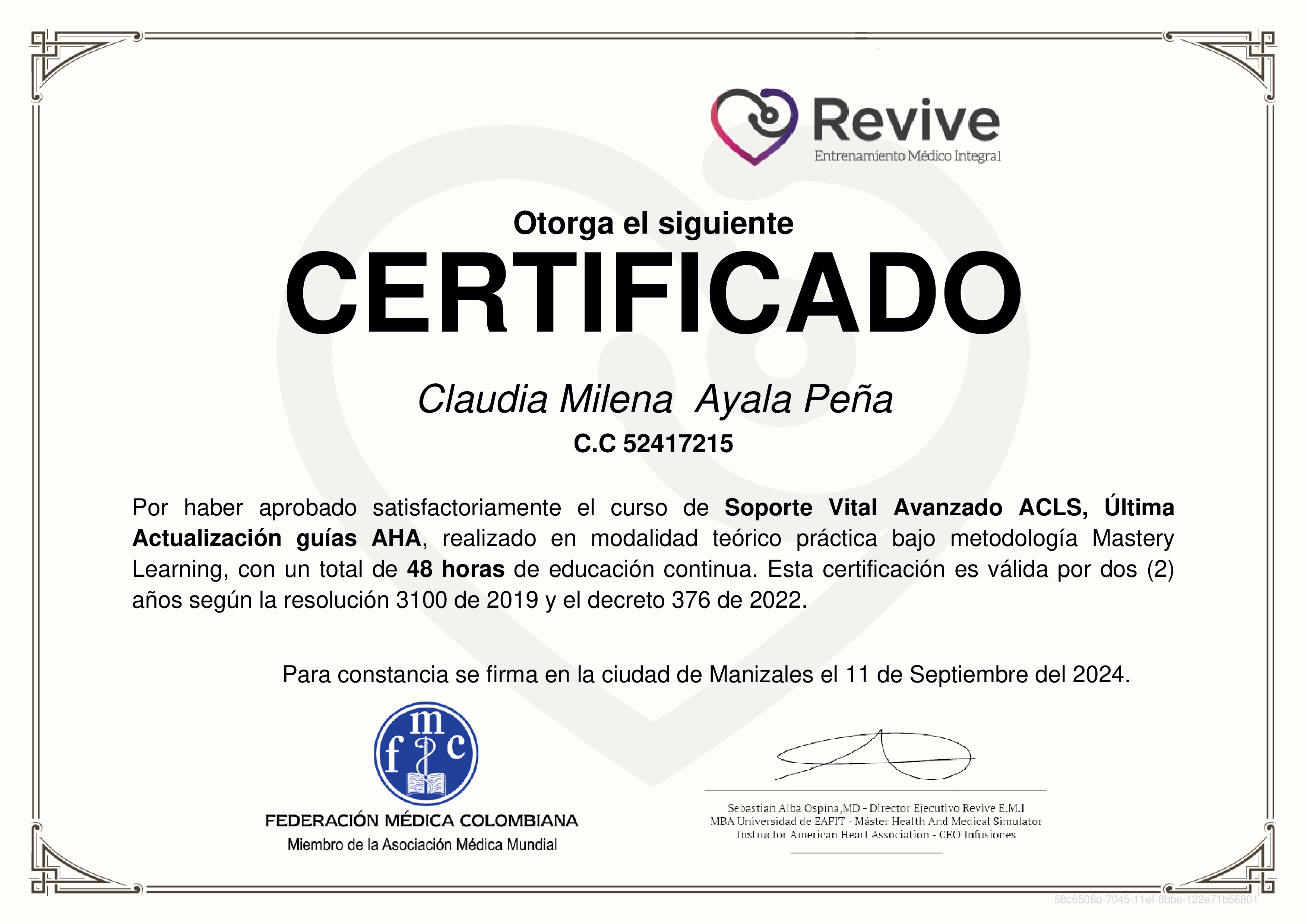 Credencial de Soporte Vital Avanzado ACLS, Última Actualización guías AHA