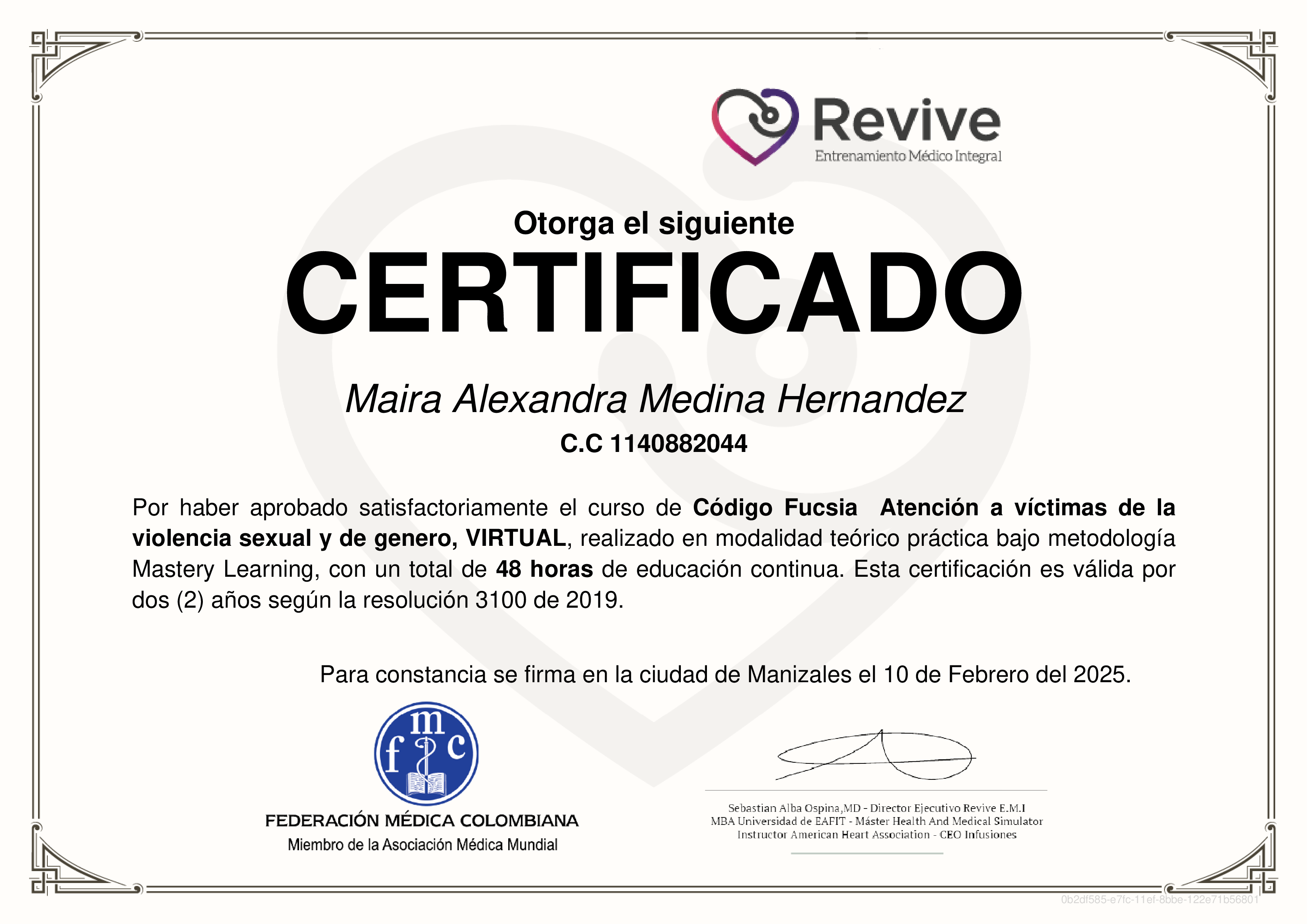 Credencial de Código Fucsia  Atención a víctimas de la violencia sexual y de genero, VIRTUAL