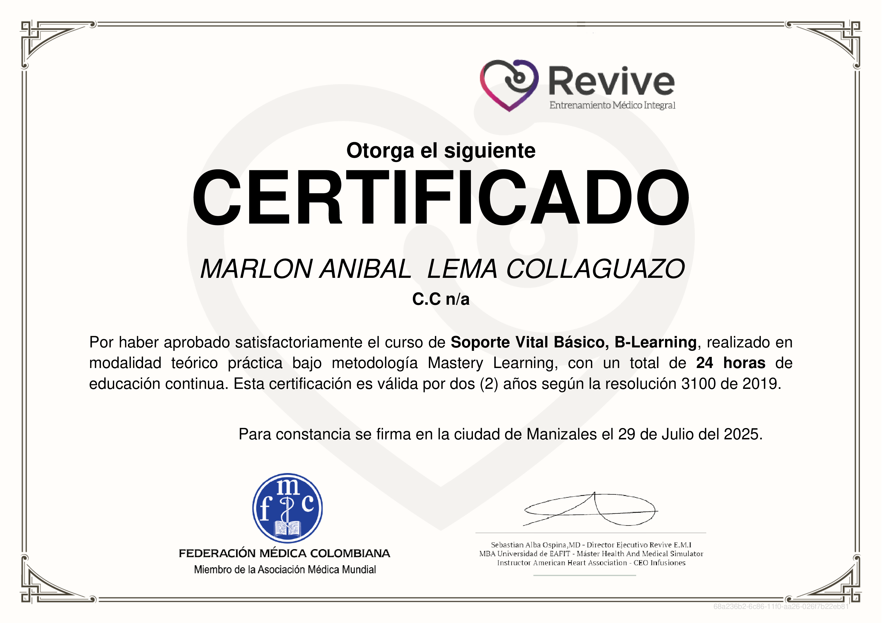 Credencial de Soporte Vital Básico, B-Learning