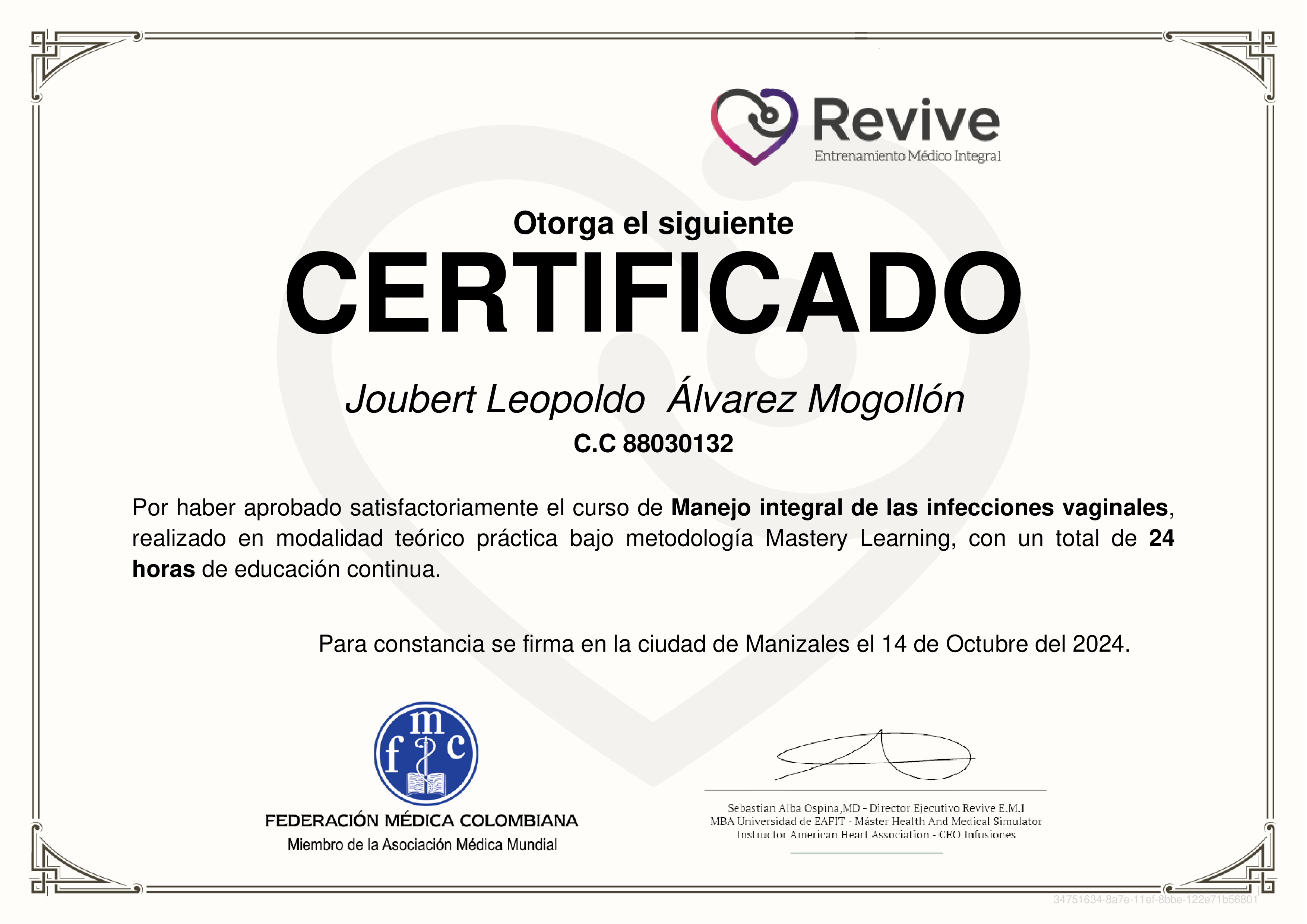 Credencial de Manejo integral de las infecciones vaginales