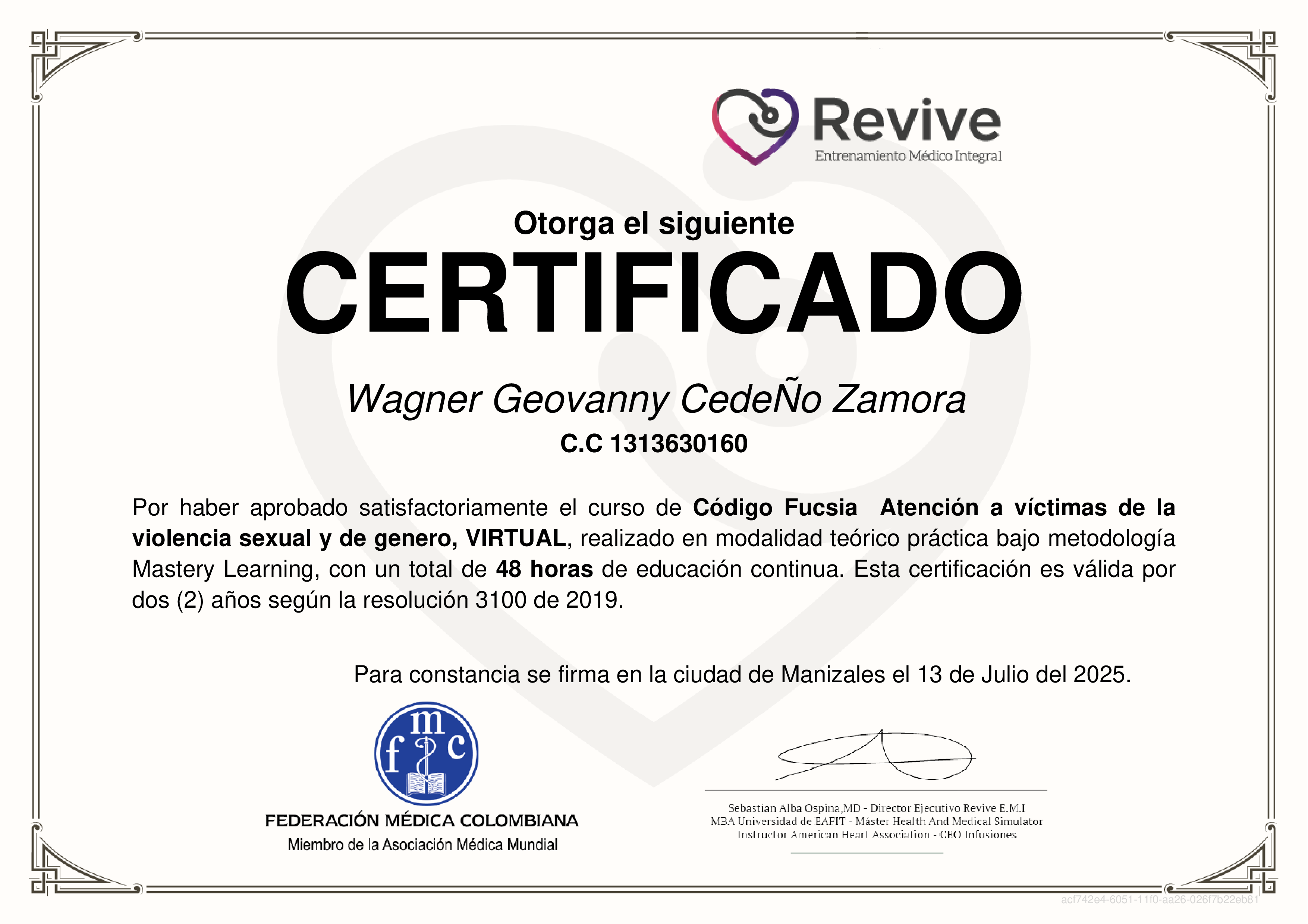 Credencial de Código Fucsia  Atención a víctimas de la violencia sexual y de genero, VIRTUAL