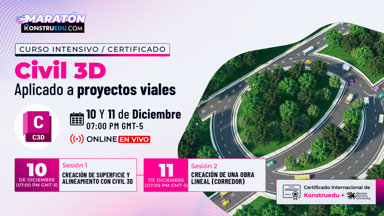 Curso intensivo V: Civil 3D aplicado a proyectos viales